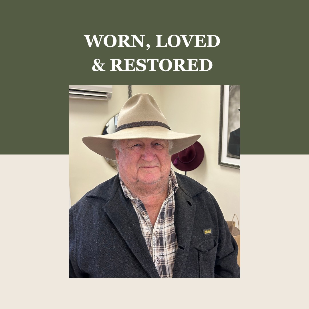 Hard-working Akubra Hat ✅
Huge stain gone ✅
Happy customer ✅
We fit this hat service in between Neville's cattle work and the men’s shed commitments – and it came up a treat!
#HatRepair #AkubraRestoration #BeforeAndAfter #akubralovers #akubrarepairer #fortinhats #RuralStyle #cattledrafting
