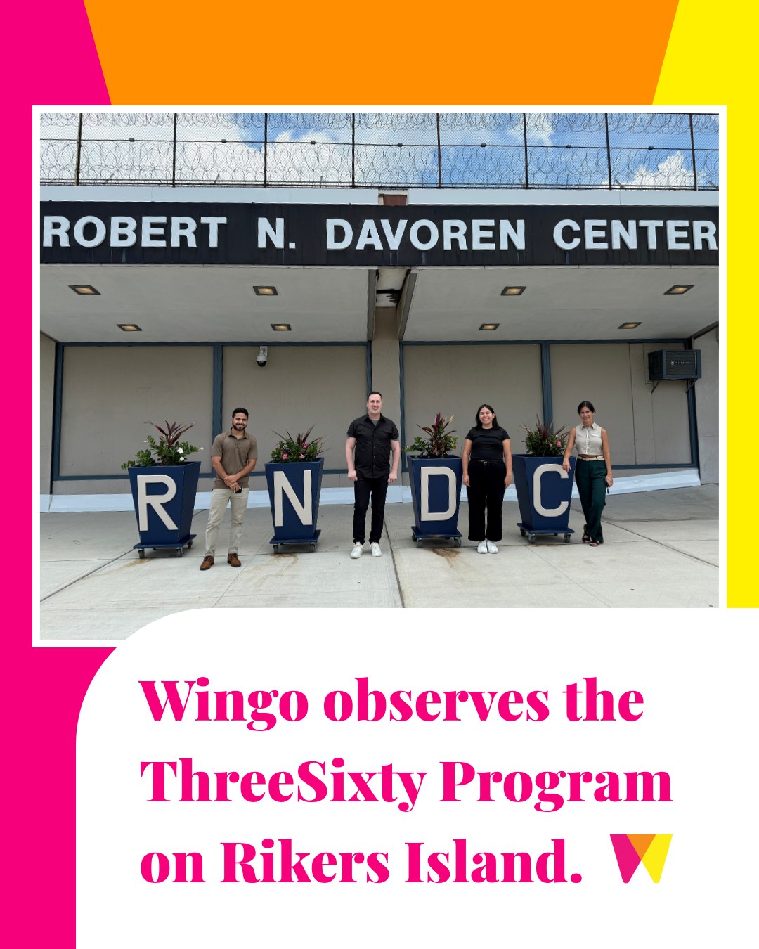 Earlier this month, we visited our client @ThreeSixty at the Robert N. Davoren Complex on Rikers Island to observe their ThreeSixty Program in action.
We listened as the young men in the program shared their highs and lows of the week, followed by an Agree/Disagree exercise led by Programs Director Octavia. Both allowed participants to share their perspectives, reflect on their values, and build connection and trust through open dialogue.
We saw the program's impact firsthand, with many of the young men sharing that these sessions were their high point of the week. ThreeSixty creates an environment that fosters growth through open communication.
We are proud to support ThreeSixty and the future they're helping build.
#ThreeSixty #WingoNYC #CriminalReform #ReentrySupport #RikersIsland
