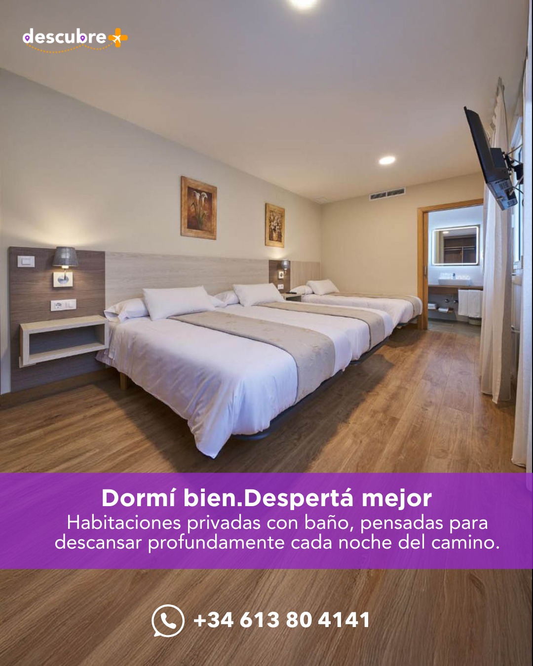 Así se vive el Camino con nosotros:
Cómodo. Profundo. Bien acompañado.
✈️ Salida desde Costa Rica
🗓️ Del 12 al 21 de octubre
🛏️ Habitaciones privadas
🎒 Sin cargar mochilas
🚌 Todo organizado
📩 Escribinos hoy y reservá tu cupo.
#️⃣ Hashtags:
#CaminoConEstilo #ViajesPrivados #CostaRicaTravel #PeregrinosFelices #ViajeEspiritual #CaminoSinMochila