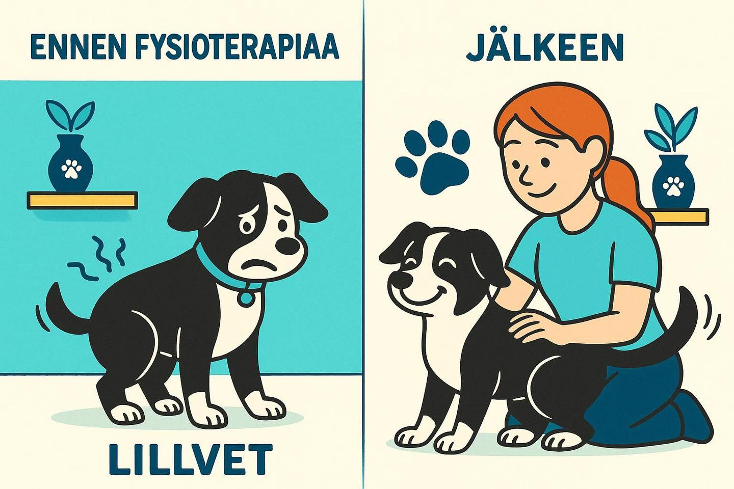💙 LILLVET KANGASALA PANOSTAA NYT LIIKKUMISEN ILOON JA TOIPUMISEEN! 🐾
Onko eläimelläsi kipuja?
Tarvitsetko apua toipumiseen, kuntoutukseen tai liikkumisen haasteisiin?
Meillä on ilouutinen!
LILLVETin palvelut Kangasalla laajenevat – ja millä tavalla!
Eläinfysioterapeutti Marika Ruottinen liittyy nyt tiimiimme, ja tuo mukanaan vankan kokemuksen ja syvällisen asiantuntemuksen eläinten fysioterapiasta. Hänen vastaanotolleen ovat tervetulleita niin koira ja kissa toipilaat, kipupotilaat kuin ikääntyvät lemmikit ja aktiiviset harrastajatkin.
🗓 Marika ottaa vastaan potilaita 18.8.2025 alkaen – mutta voit varata ajan jo nyt!
👉 Varaa heti: https://provetcloud.com/4230/onlinebooking/?lang=fi