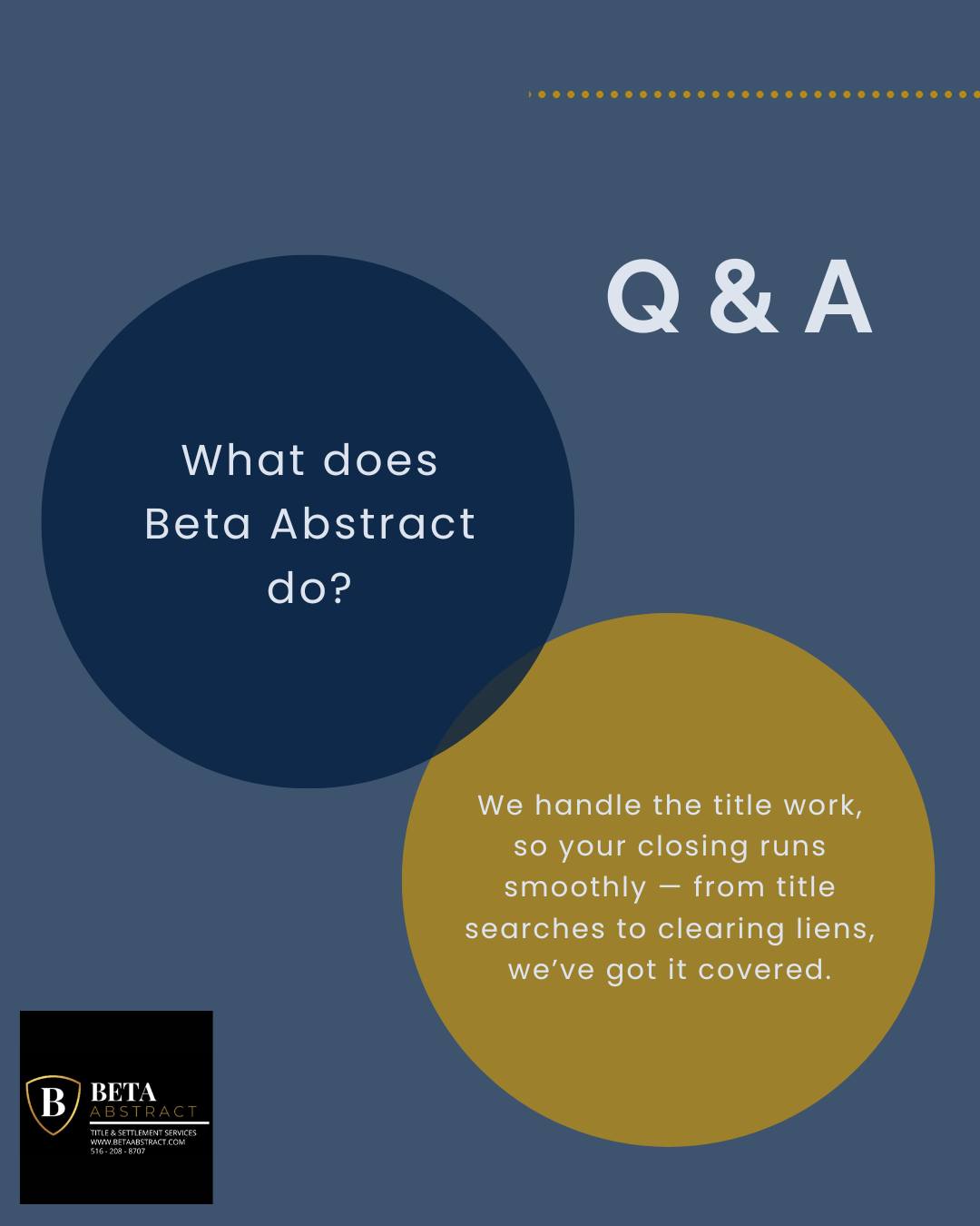 Behind every smooth closing is a title team that gets it done.
At Beta Abstract, we handle the title work—so you don’t have to worry about the fine print. 🏡📑
From searches to clearing liens, we make sure your deal is clean and ready to close.
#TitleExperts #RealEstateClosings #NYRealEstate #TitleSearch #ClosingDayReady #BetaAbstract
