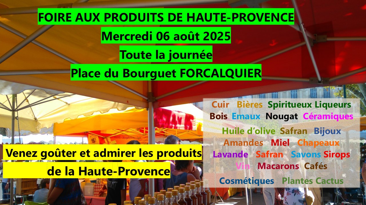 🌿 Retrouvez-nous à Forcalquier !
Ce mercredi 6 août, nous serons à la Foire des Produits de Haute-Provence pour vous faire découvrir nos spiritueux artisanaux aux plantes et aux fruits du Sud 🌞
👉 Dégustations sur place, belles découvertes et parfums du maquis au rendez-vous !
#FoireDeForcalquier #ProduitsDeHauteProvence #lecomptoirdelalchimiste #SpiritueuxArtisanaux #MadeInProvence #SaveursLocales