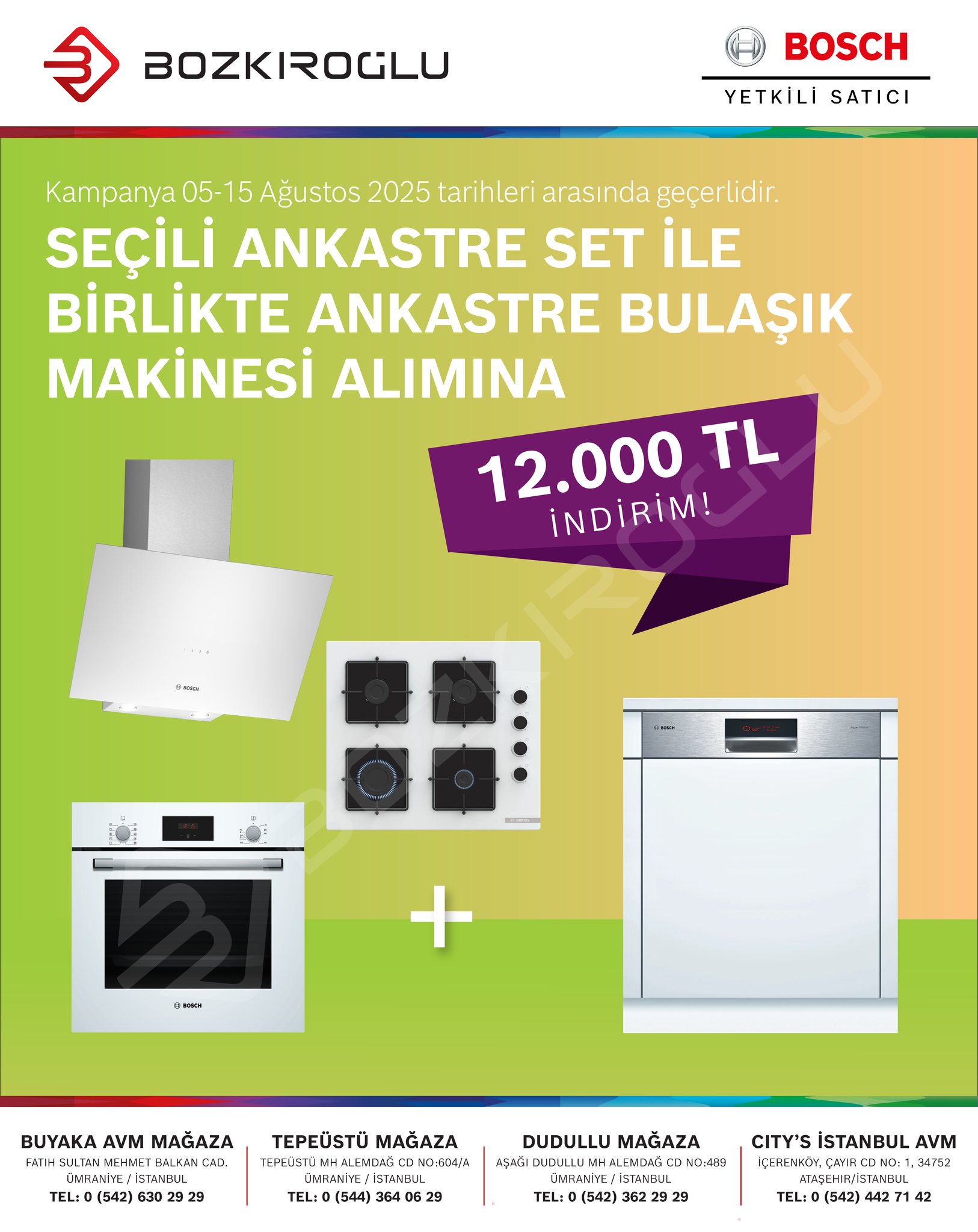 Seçili Ankastre Set Alımına Ankastre Bulaşık Makinelerinde 12.000 TL İndirim! 💎
📍 City’s İstanbul AVM
🏢 İçerenköy, Çayır Cd No: 1, Ataşehir / İstanbul
📞 Tel: +90 542 442 71 42
📍 Buyaka AVM Mağaza
🏢 Fatih Sultan Mehmet Balkan Cad. Buyaka AVM No:B:31 Ümraniye / İstanbul
📞 Tel: 0 (216) 771 11 37
📞 Tel: 0 (542) 630 29 29
📍 Tepeüstü Mağaza
🏢 Tepeüstü Mh Alemdağ Cd No:604/A Ümraniye / İstanbul
📞 Tel: 0 (216) 364 06 29
📞 Tel: 0 (544) 364 06 29
📍 Dudullu Mağaza
🏢 Aşağı Dudullu Mh Alemdağ Cd No:489 Ümraniye / İstanbul
📞 Tel: 0 (216) 313 85 86
📞 Tel: 0 (542) 362 29 29
#bosch #boschbeyazeşya #kampanya #10yılmotorgarantisi #bozkiroglu #buyakavm #buyakabosch #dudullu #tepeüstü #yetkiliboschbayi