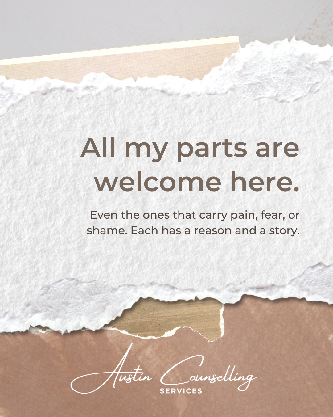 All my parts are welcome here. Even the ones that carry pain, fear, or shame… each has a reason and a story.