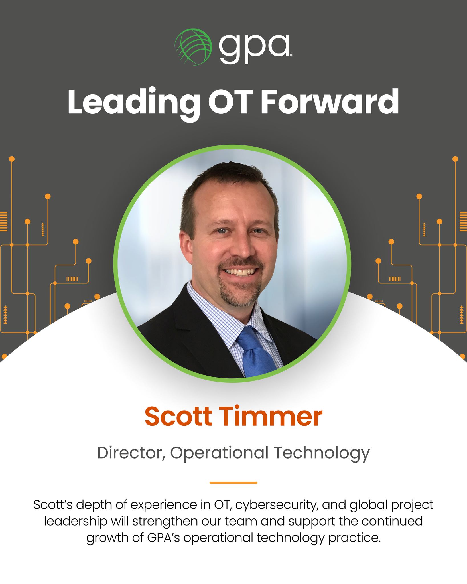 He’s back — and ready to build something great.
We’re excited to welcome @Scott Timmer back to GPA as our Director of Operational Technology.
With over 30 years of experience in operational technology, cybersecurity, and infrastructure design, Scott has led global initiatives across manufacturing and pharmaceuticals — including the full implementation of secure control systems for a new facility overseas and multi-year segmentation projects across regulated environments.
“I want to be involved early, build the right team, and make sure we’re delivering work we’re proud of.”
Scott’s return strengthens GPA’s commitment to consistency, trust, and customer-first execution — from kickoff to completion.
Read more about Scott’s background, leadership, and vision for GPA’s OT future: https://www.global-business.net/post/scott-timmer-returns-to-gpa-as-director-of-operational-technology
#OperationalTechnology #OTCybersecurity #IndustrialAutomation #ICS #TeamGPA #ManufacturingTech #ControlSystems