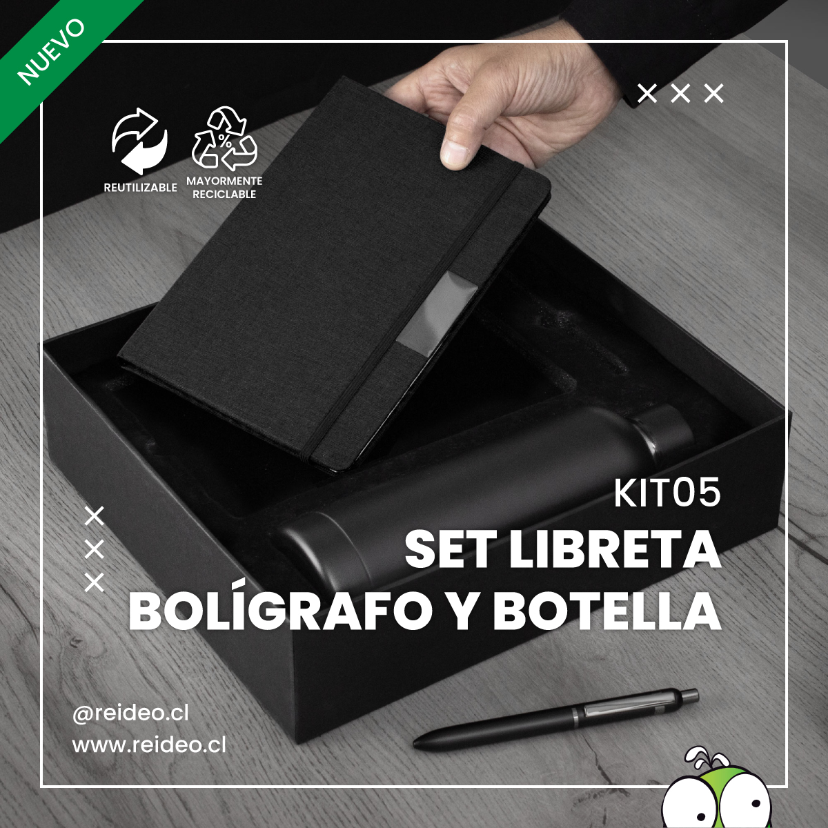 "SET LIBRETA, BOLÍGRAFO Y BOTELLA. TU CLAVE ES LA ORGANIZACIÓN"📝 😻✔️
👉Materiales: Aluminio, Papel, Cartón, Eva, RPET, Metal, Acero inoxidable
👉Medidas: 26,5 x 30 x 7,6 cm. (caja)
👉Caja de regalo compuesta por 3 artículos
En nuestra web podrán encontrar catálogos con la temática más importante del rubro promocional. WWW.REIDEO.CL 👈
📱+56947547994
🌐 ventas@reideo.cl
✉️ ventas2@reideowebler.com
#kit #oficina #organiza #merchandisingchile #merchandisingempresarial #regalospublicitarioschile #regalospublicitarios #empresas #santiago #chile #conlogo #regalo #lapicespersonalizados #lapicesconlogo #lapicespublicitarios #reutilizable #reciclable #ecologico