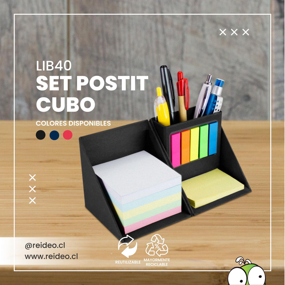 "SET POSIT CUBO. TODO EN UNO Y ECOLÓGICO".✍️📖♻️
👉Materiales: Cubo en Cartón
👉Medidas: 9.5 x 9.5 x 9.5 cm..
👉50 notas adhesivas, 125 banderitas postit y porta-lápices.
En nuestra web podrán encontrar catálogos con la temática más importante del rubro promocional. WWW.REIDEO.CL 👈
📱+56947547994
🌐 ventas@reideo.cl
✉️ ventas2@reideowebler.com
#posit #portalapiz #organiza #merchandisingchile #merchandisingempresarial #regalospublicitarioschile #regalospublicitarios #empresas #santiago #chile #conlogo #regalo #lapicespersonalizados #lapicesconlogo #lapicespublicitarios #reutilizable #reciclable #ecologico