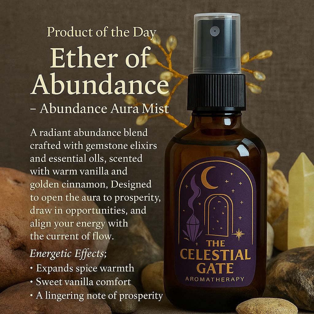 Abundance is an energy — and today, it’s yours to hold.
Ether of Abundance opens your aura to prosperity, aligns you with wealth frequencies, and welcomes opportunities with every breath of warm vanilla and golden cinnamon.
Spray. Align. Receive