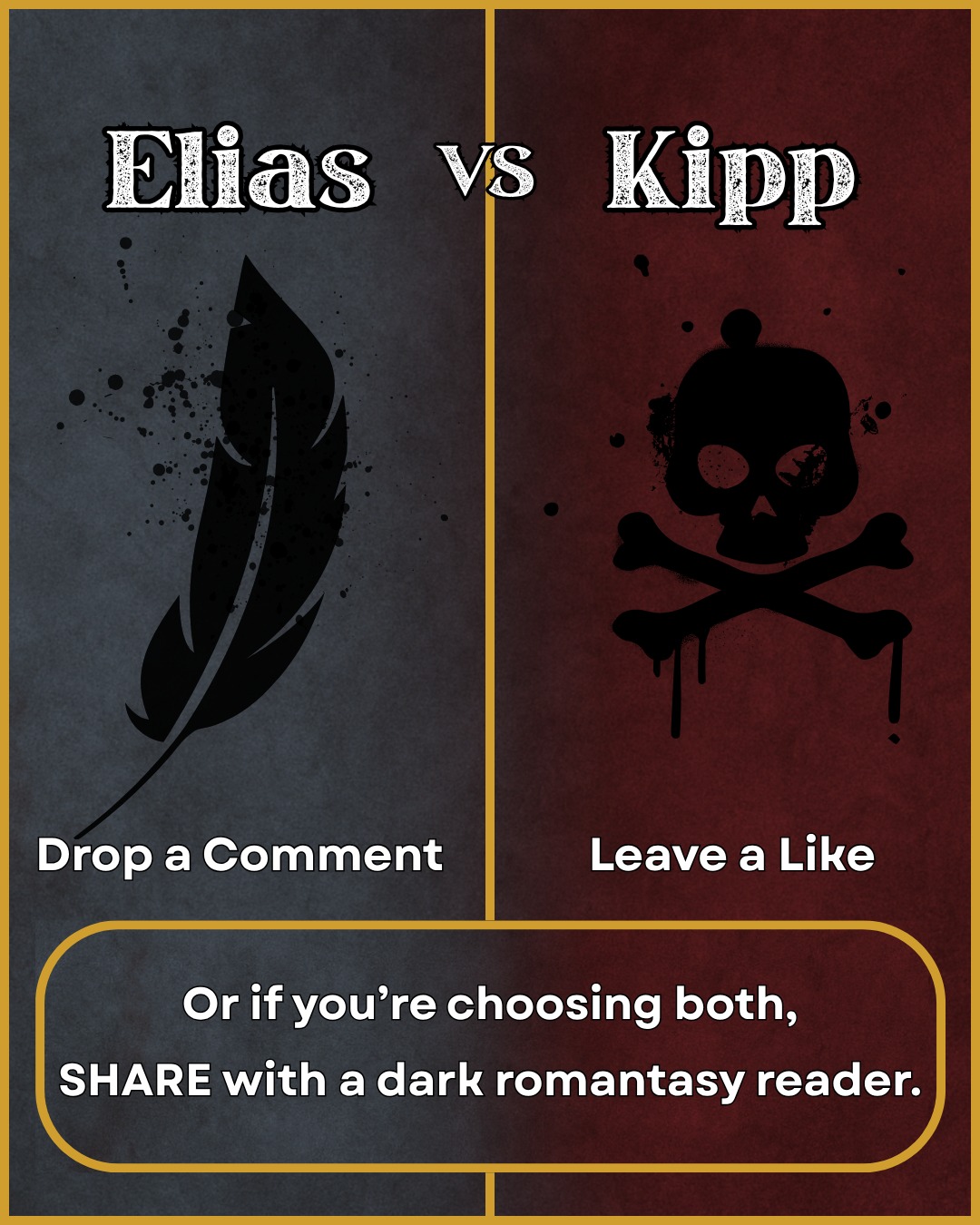 Are you Team Elias or Team Kipp? 👀
Let's see who wins...
#darkromantasy #fantasyromance #bookstagramcommunity
