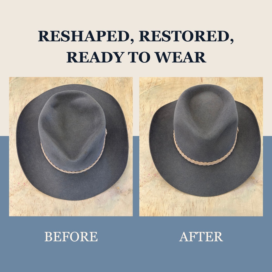 Vintage Akubra Down Under lovingly restored in time for a big birthday surprise.
#mensgiftideas #akubrahats #downunder #milliner #akubrarepairer #akubrarestoration