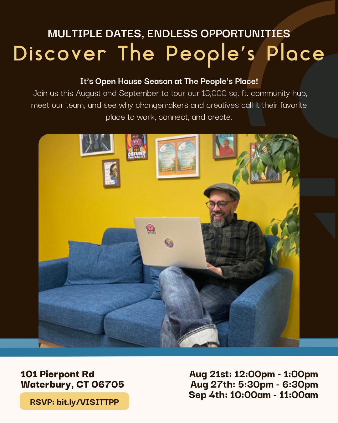 It's Open House Season at The People's Place and you're invited!
Our 13,000 square foot facility offers a home to changemakers and community leaders of all kinds seeking a welcoming space to work, create, and connect. This August and September, we’re opening our doors and rolling out the welcome mat! Come tour The People’s Place, see where the magic happens, and find out why our coworkers call this their favorite new workspace.
📍 Walk the space
💡 Learn about our mission, programs, and services
🤝 Meet our team and current coworkers
☕ Soak up the vibes (and coffee)
📅 Three chances to join us → RSVP via the link in our bio, mark your calendar, and bring a friend! This isn’t just a workspace — it’s a community. Come see for yourself.
RSVP: bit.ly/VISITTPP