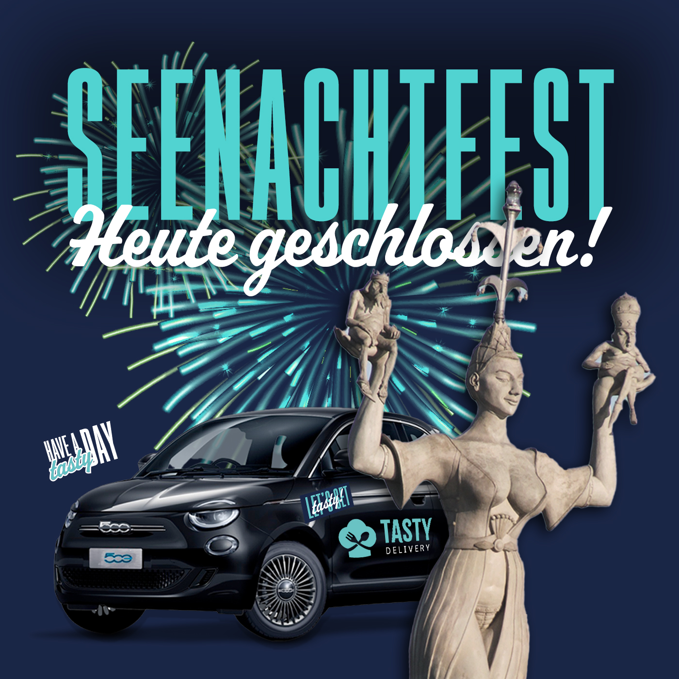 #Seenachtfest 🎆🎉
Aufgrund des hohen Verkehrsaufkommen in der Innenstadt haben wir heute geschlossen! Wir wünschen Euch allen ein schönes und spektakuläres Seenachtfest!
www.tasty-delivery.de
#seenachtfest #bodensee #konstanz #kreuzlingen #stadtgartenfest #tasty #tastydelivery #imperia #feuerwerk #firework #haveatastyday #lieferservice #lieferdienst