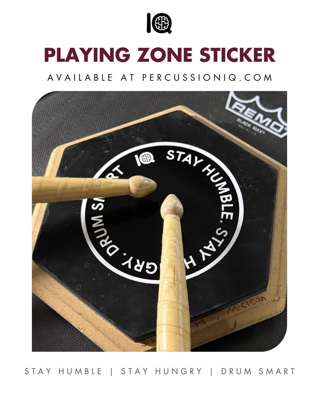 The Percussion IQ Playing Zone Sticker is back!
Work on your zones and and your mindset every time you practice. Stay Humble. Stay Hungry. 🔥
Visit the link in our bio to find this sticker in our store! Grab yours today!
These stickers are printed on durable, high opacity adhesive vinyl which makes them perfect for regular use.
#drumsmart #iq #percussioniq #snare #quad #percussionist #wgi #dci #indoordrumline #drumline #drum #drumcorps #music #marchingarts #drummunity #marchingpercussion #marching #snaredrum #tenordrums #marchingsnare #bandsofamerica #percussioneducation