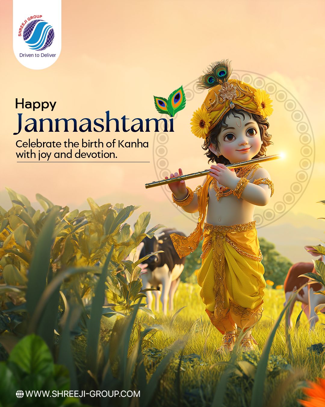 Shreeji Group wishes you a joyful Janmashtami. May Lord Krishna’s blessings bring happiness, peace, and prosperity to your life, filling every moment with love and harmony. 🌸
#ShreejiGroup #HappyJanmashtami #LordKrishna #FestivalBlessings #PeaceAndJoy