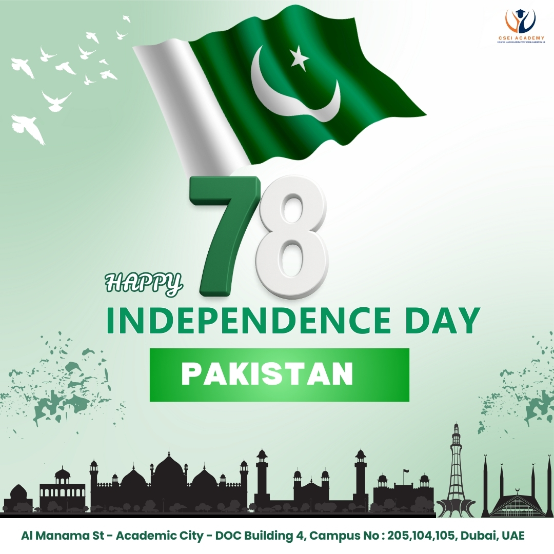CSEI Academy wishes everyone a Happy Pakistan Independence Day! 🇵🇰
On this special day, we celebrate the spirit of freedom, unity, and resilience that defines Pakistan.
May our beloved country continue to shine with progress, peace, and prosperity.
Pakistan Zindabad!"
#cseiacademy #PakistanIndependenceDay #pakistanstudentsabroad #studyabroad #studyindubai #studentlife #StudentLifeDubai