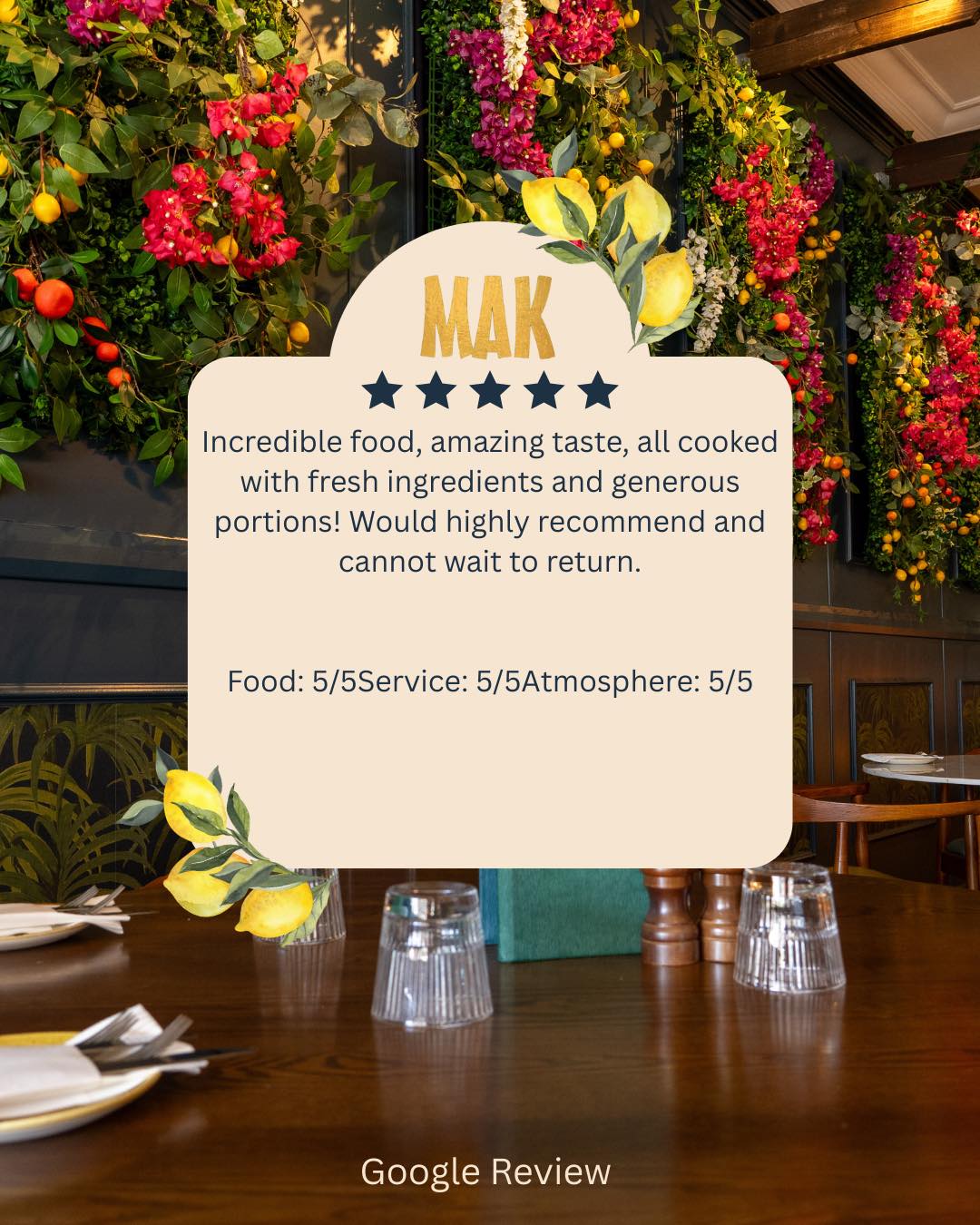 We love hearing from happy customers! 💬
Here's what one of our amazing clients had to say about their experience with MAK. Thank you for the kind words and continued support!