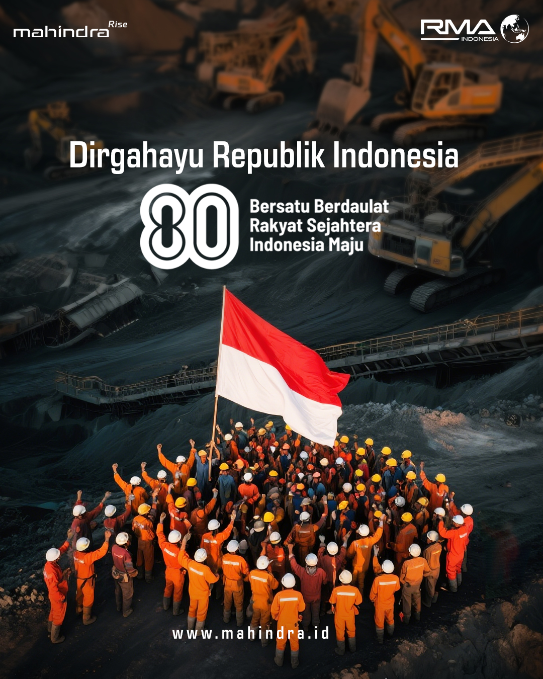 Dari Sabang sampai Merauke, dari rakyat untuk rakyat. Kita teguhkan kesatuan demi tercapainya Indonesia sejahtera dan terwujudnya Indonesia Maju. Dirgahayu ke-80 Republik Indonesia!
.
.
.
#dirgahayurepublikindonesia #17agustus #rmaindonesia #mahindra #indonesia #MahindraScorpio #PikUpKeren #MahindraIndonesia #YourPartnerInSuccess #RMAIndonesia #mahindra4x4 #mining #plantation #farming #miningindonesia #minerals #coal #tambang #sobatenergi #ESDM #miningexpo #agriculture#fleetrental #rentalfleet #pickuprental