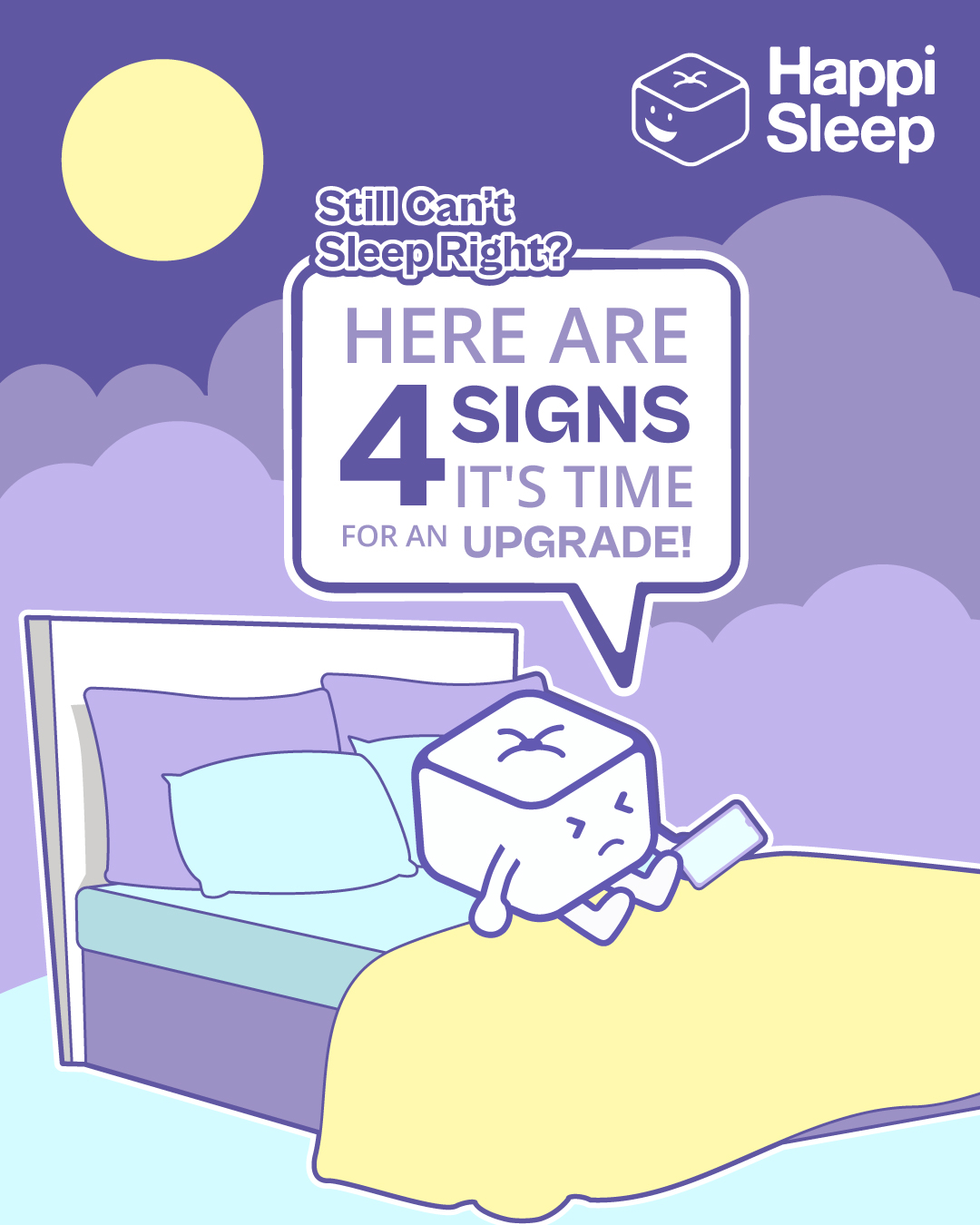 Trouble catching your Zzz’s? 😴
Still blaming your coffee for those panda eyes? 👀 Sometimes, the real drama is under your sheets (and nope, not the fun kind).
If your mattress is serving more drama than dreams — breaking promises, squeaking, or sneezing more than you do — it’s time to say bye-bye. 💔🛏️
Don’t worry, it’s just time for a glow-up: eco-conscious, comfy, and wallet-friendly. ✨ Ready to snooze better?
#HappiSleep #DreamWithUs #MattressGlowUp