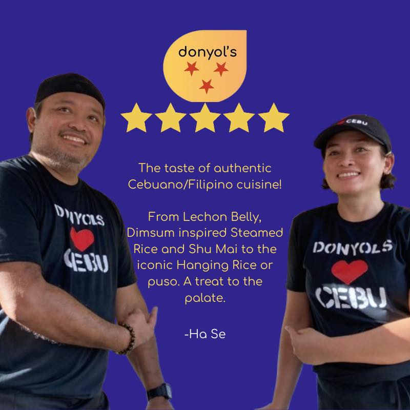 Grateful to the clients who rave about Donyol’s food!
For those who want to share their stories, we invite everyone to give us a google feedback and help us grow. Pls click https://g.page/r/CT76JD8LDFj6EBM/review
If you haven’t tried our food, check our menu at donyols.com. Send us a txt at (941) 8880158. We’ll be happy to serve you! Crave. Eat. Repeat!
www.donyols.com/menu
#craveeatrepeat #authenticcebu #swfl #puso #donyols #filamkids #FloridaPinoy #filipinofoods #filam #authenticcebuanofoods #swflfoodies #filipinodish #craveeatrepeat💋 #authenticcebulechonbelly #filipinofoodmovement #floridapinoy #filipinocuisine #lechon #lechonbaboy #lechonbelly #siomai #putocheese😋 #acharangpapaya #latik #achara #cebulechon #cebulechonbelly #northportpinoy #shoplocalnorthport