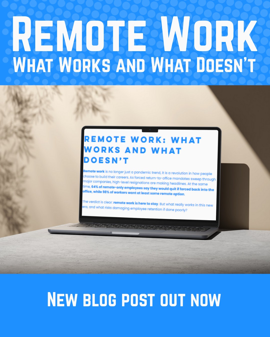 💻 Remote Work: What Works and What Doesn’t
The battle for the future of work is here. 🚨 While big companies are forcing staff back to the office (and losing talent fast), employees everywhere are demanding flexibility.
📊 Did you know 64% of remote-only employees would quit if forced back, and 98% want at least some remote option?
👉 Our latest blog dives into what makes remote work succeed, what fails, and how smart policies boost retention.
🔗 Read it now and see why businesses that adapt win, while those that resist fall behind.
https://www.skylarksocial.agency/post/remote-work-what-works
#RemoteWork #HybridWork #EmployeeRetention #FutureOfWork #SkylarkSocial