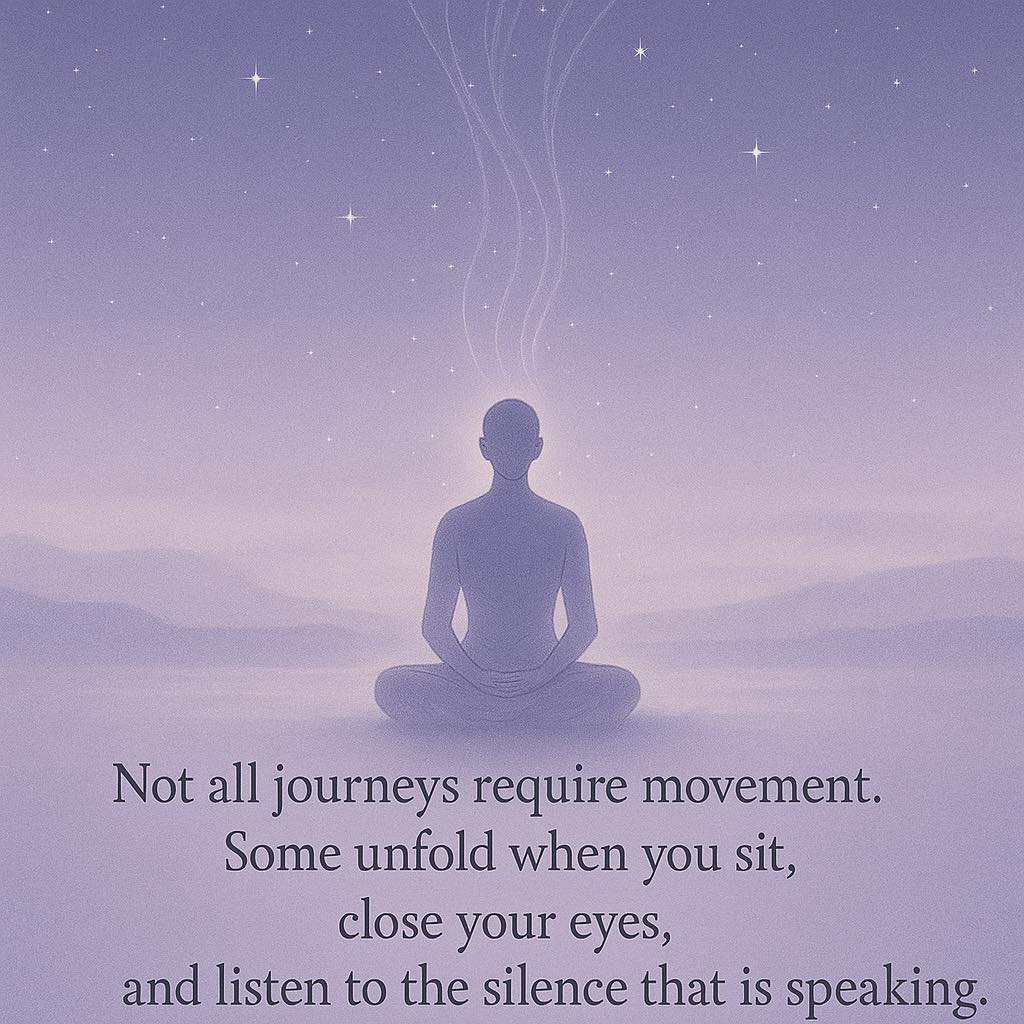Not all journeys require movement.
Some begin when you close your eyes
and let silence speak.
Take a few moments today to sit in stillness.
Let your spirit breathe,
and see what unfolds.
#TheCelestialGate #Meditation #InnerStillness #SpiritualPath #SacredSilence
