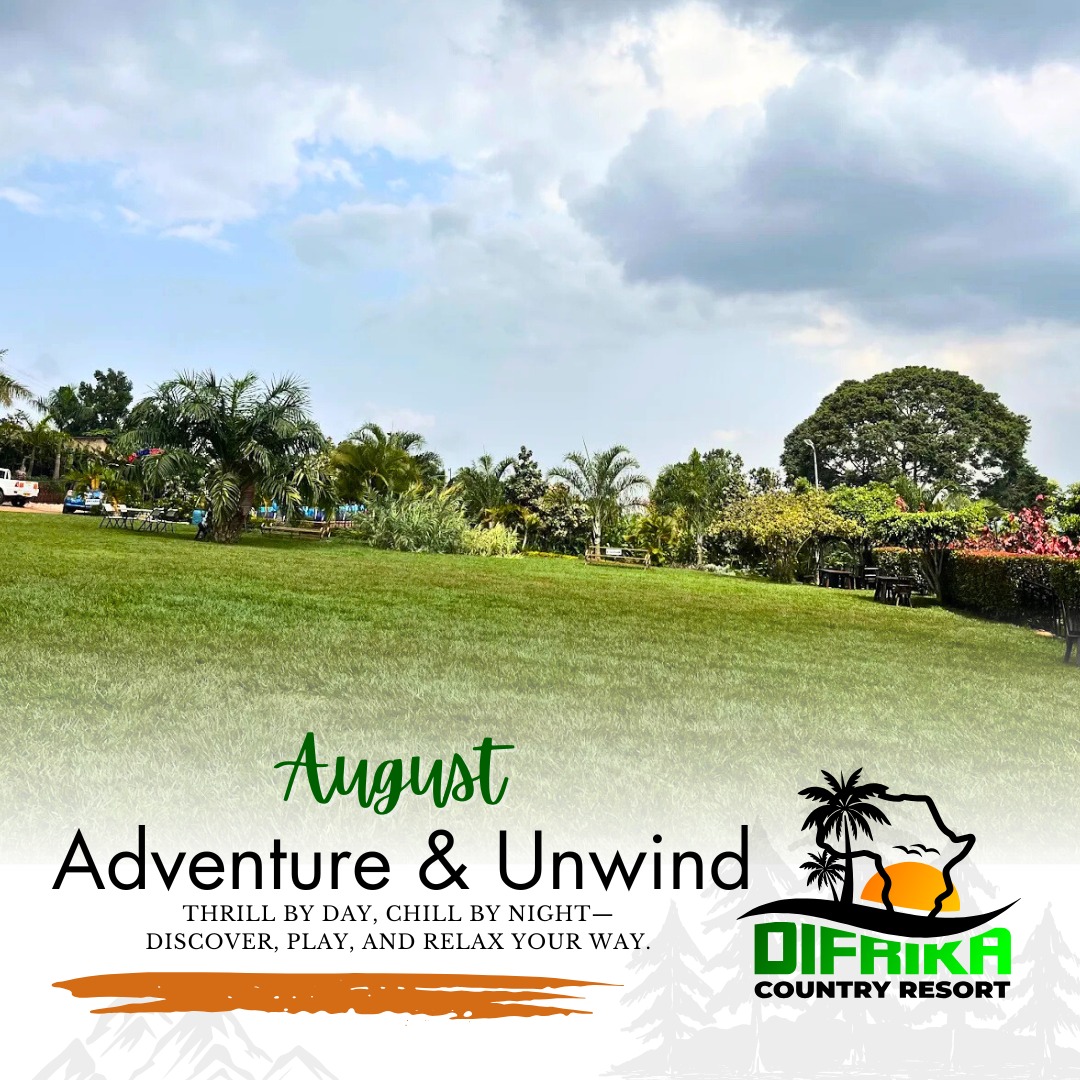 This August, make every moment count at Difrika Country Resort with our Adventure & Unwind theme. 🌿✨
💍 Weddings: Say I do in our lush riverside gardens or elegant halls—where romance meets nature.
🤝 Team Building: Challenge your crew with adventure trails, obstacle courses, and riverside bonding sessions designed to strengthen teams.
👨👩👧👦 Holiday Makers: Kids enjoy treasure hunts, pool splash contests, and family BBQ nights—while parents relax with sundowners by the Nile.
Thrill by day, chill by night—your perfect August escape awaits. Book now and let’s create unforgettable memories together!
#AugustAdventureAndUnwind #DifrikaCountryResort #WeddingsUG #TeamBuildingUG #FamilyHolidaysUG #ThrillAndChill