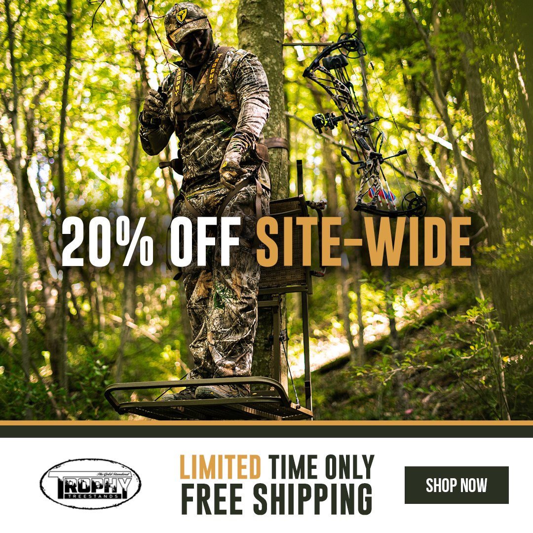 🚨: Our Labor Day Sale is still on! Take 20% Off + Free Shipping Site-Wide from now until midnight, 09/01.
Shop now 👉 www.trophytreestands.com
#TrophyTreestands