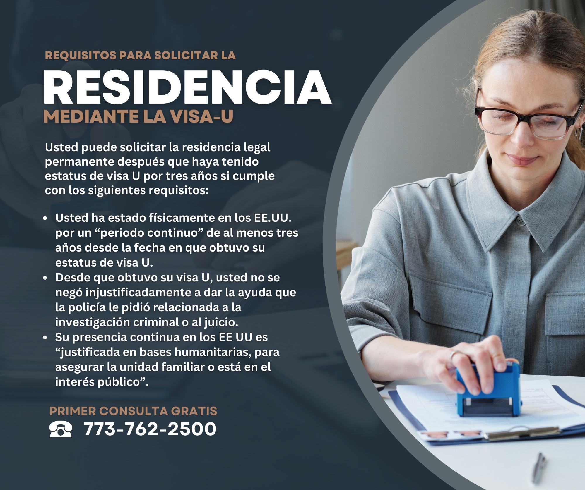 Luego de presentar su solicitud de residencia permanente, necesitará esperar que USCIS tome su decisión, lo que puede tardar hasta dos años. Mientras espera por la decisión, USCIS extenderá su estatus de visa U y usted puede solicitar la renovación de su permiso de trabajo.
Si necesita ayuda con este proceso, llámenos, nuestra primer
consulta es gratis: 773-762-2500
#AbogadosDeInmigración #UVisa