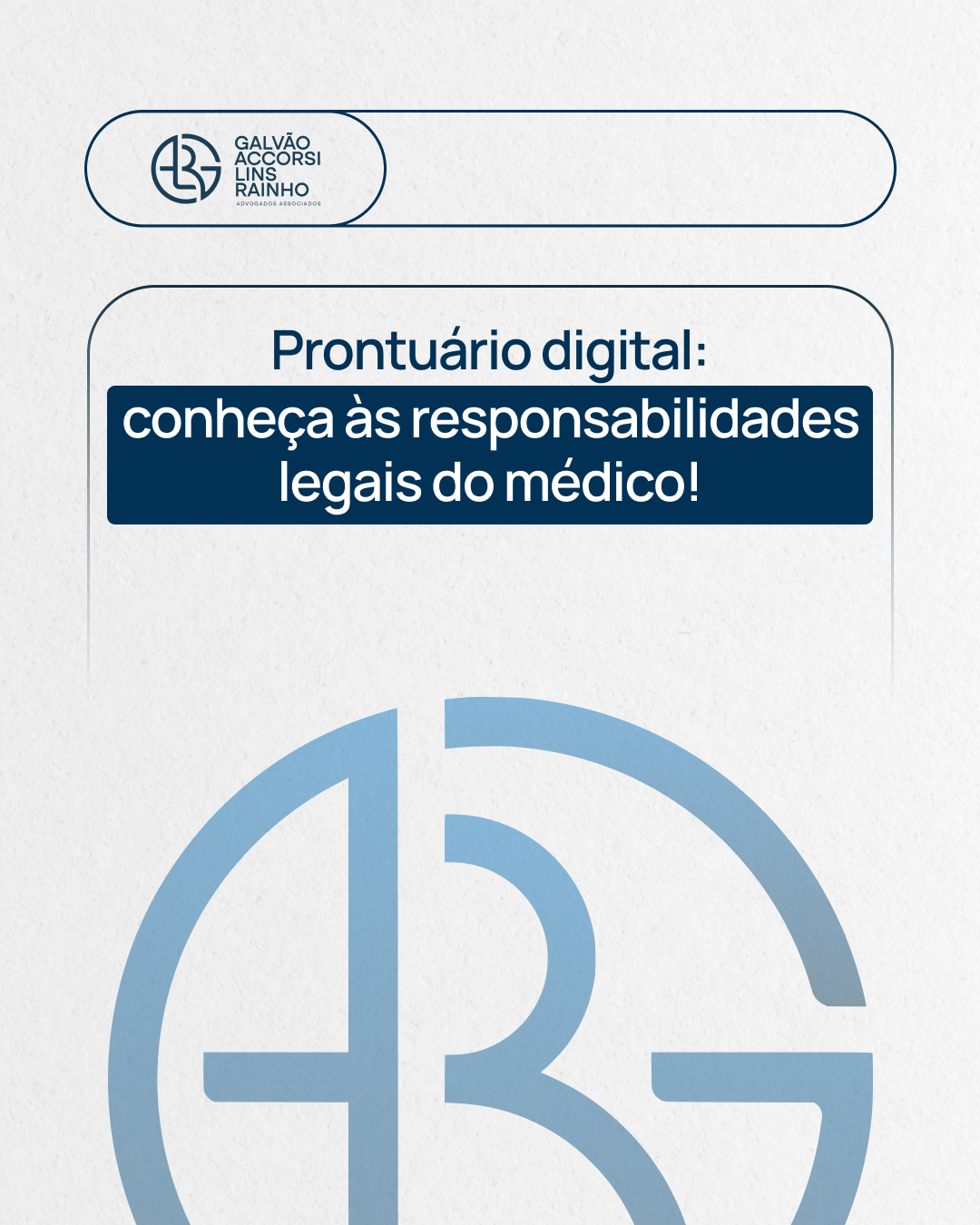 O uso do prontuário eletrônico está cada vez mais presente na rotina médica, mas você sabia que ele também exige cuidados jurídicos específicos?
O médico é responsável por garantir a integridade, segurança e confidencialidade dos dados. Alterações indevidas ou falhas no armazenamento podem gerar responsabilização ética, civil e até criminal.
A legislação brasileira (incluindo o Código de Ética Médica e a LGPD) impõe critérios claros para o uso do prontuário digital.
Acompanhe nossos conteúdos para mais informações jurídicas voltadas à prática médica.
#DireitoMédico #ProntuárioMédico #SegurançaJurídica #GALRadvogados
