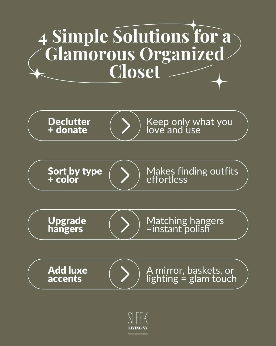 β¨ Do you want a beautiful and organized closet? β¨
With the right steps, you can transform your space into something functional and full of style ππ
At Sleek Living, we give you the keys to make your closet your favorite corner πͺπ«
Because an organized space = a lighter, happier life πΏποΈ
-
#NeatAndTidy #professionalorganizer #homeorganization #newyork