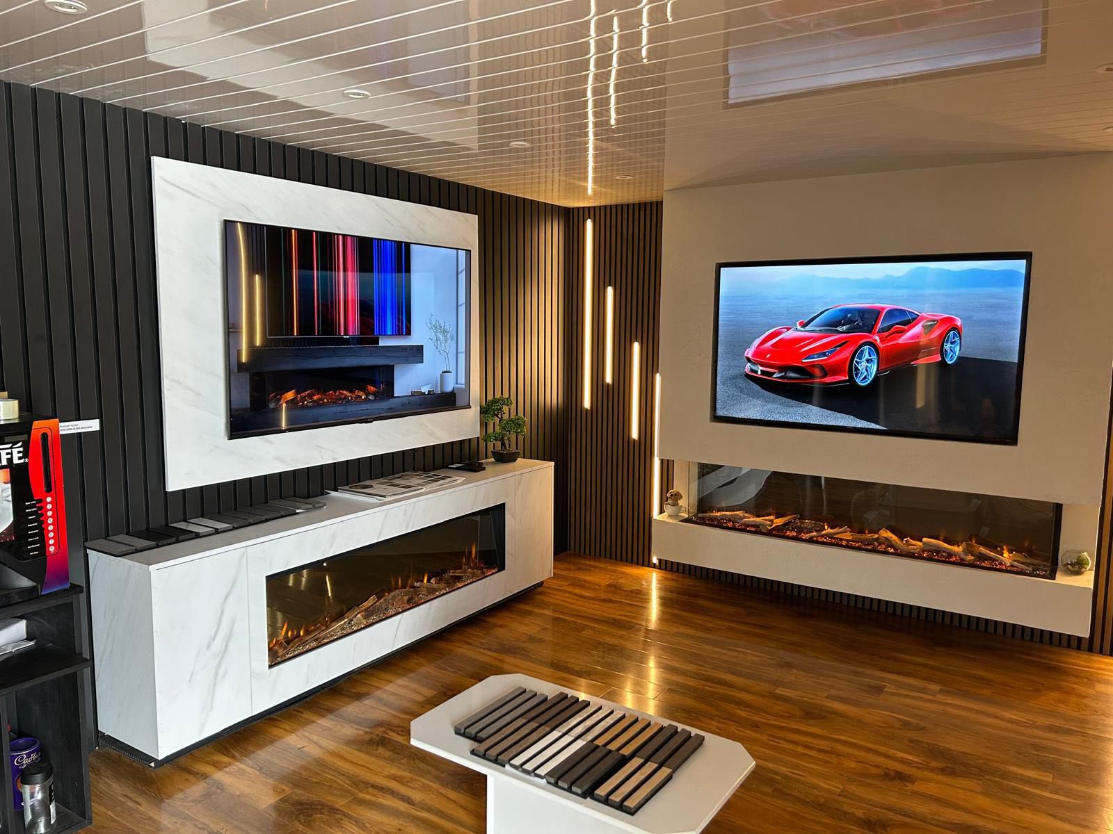 Step into a space where design harmonizes with every sense. This isn't just a media wall; it's a curated experience of texture, light, and warmth. ✨
🔊 The built-in acoustic panels are the hidden hero. Discreetly integrated and finished to match, they purify sound without sacrificing a single ounce of style. Beauty that you can actually hear.
🪵The rich, continuous flow of the veneer finish adds a layer of sophisticated warmth. Each grain tells a story, bringing timeless, organic texture to the modern heart of the home.
🔥The three-sided electric fireplace is a sculptural centerpiece. Its elegant glow provides a mesmerizing ambient light from every angle, offering a clean, modern alternative to traditional flames while delivering cozy heating.
📺 The TV isn't just mounted; it's anchored. The minimalist backboard creates a deliberate and powerful frame, turning your screen into a integral piece of the wall's artful composition.
This is the art of modern living—where every detail is intentional, every material is luxurious, and every moment is enhanced.
#LuxuryInteriors #ModernDesign #MediaWallIdeas #AcousticDesign #InteriorInspiration #HomeCinema #ElectricFireplace #VeneerFinishes #ArchitecturalDetails #HighEndDesign #InteriorDesignStudio #HomeTheater #MinimalistLuxury #DesignExcellence #CustomBuild