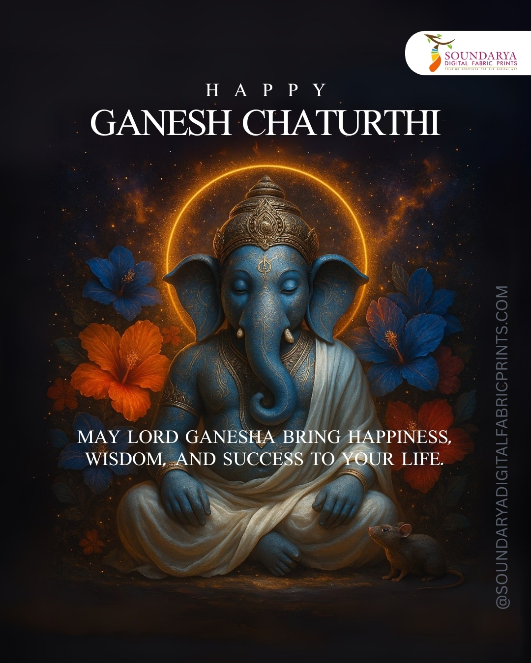 This Ganesh Chaturthi, let’s welcome the remover of obstacles with joy and devotion. Soundarya Digital Fabric Prints wishes you and your family a blessed and prosperous festival.
#GaneshChaturthi2025 #SoundaryaDigitalFabricPrints