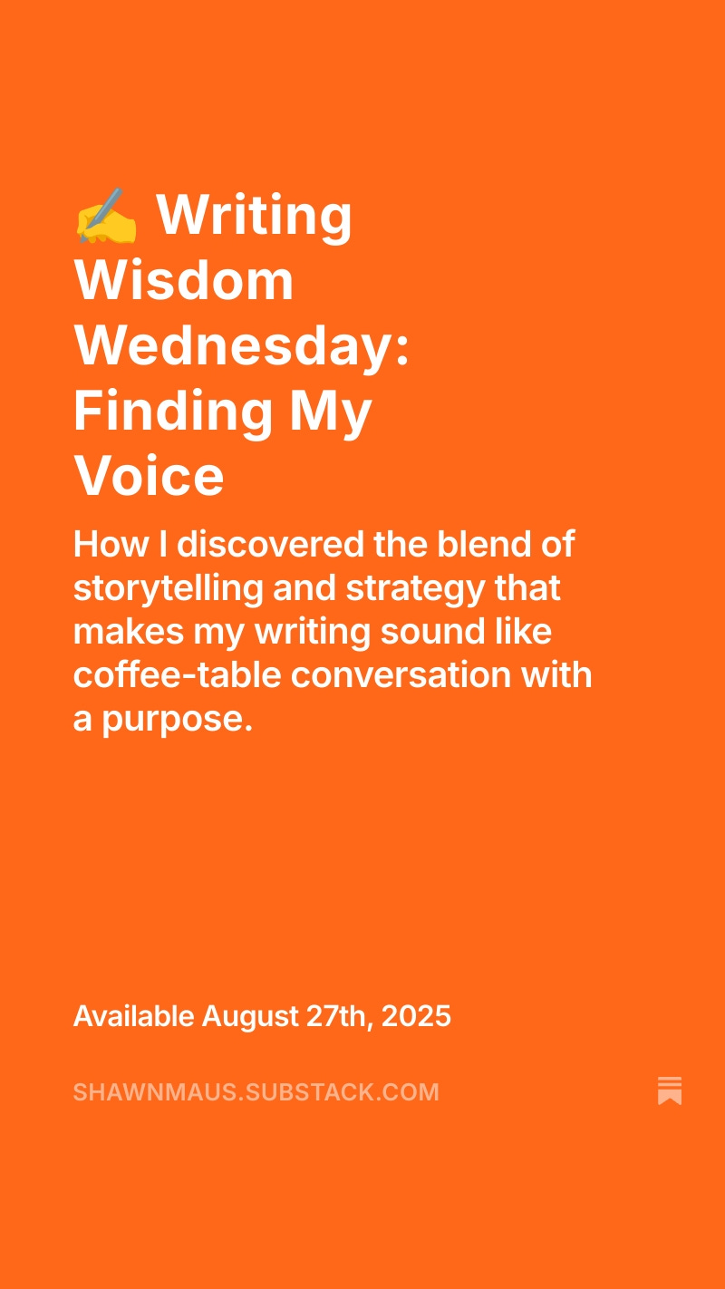 ☕ My writing voice? Think coffee-table conversation with purpose.
This week’s Writing Wisdom Wednesday is all about how I found my voice — and why it matters.
💬 Question for you: How would you describe your writing style?
Link in bio