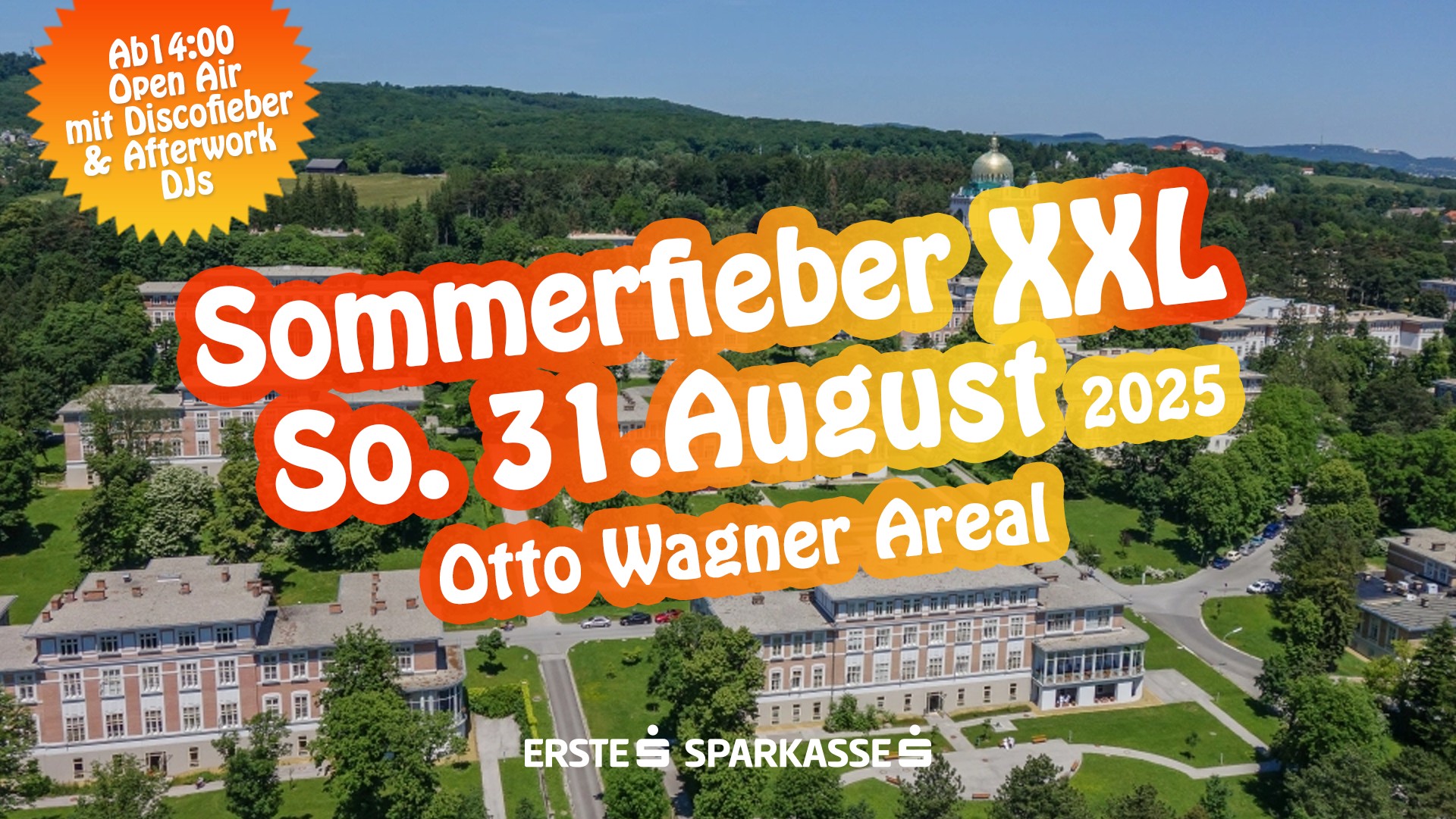 Am Sonntag, den 31. August, feiern wir das SOMMERFIEBER im einzigartigen Park am Otto Wagner Areal – einer der schönsten Open-Air-Locations der Stadt.
SUNDAY AT ITS BEST!
Von 14 bis 23 Uhr tanzen wir zu den besten Disco-, 80er-, 90er- und Sommer-Hits, um das Wochenende stilvoll ausklingen zu lassen!
Die Location bietet eine unvergleichliche Atmosphäre im Grünen und wird durch hochwertige Gastronomieangebote ergänzt – ein Abend voller Genuss, Tanz und guter Laune!
Sichert euch noch schnell eure Tickets und seid dabei, wenn wir das Sommerfieber in einem der außergewöhnlichsten Orte Wiens entfachen!
■ VORVERKAUF
Limitierte VVK-Tickets € 10,-- | vor Ort € 15,--
Pre-Sale & VVK Tickets online:
👉 http://discofieber.ticketmarket.shop
■ Tischanfragen: discofieber@liquidmarket.at