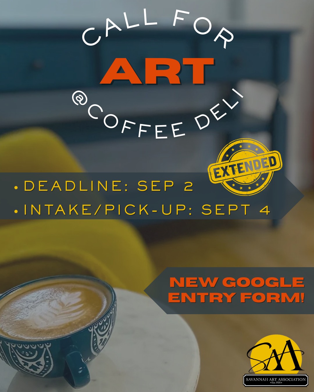 *UPDATE* The deadline for coffee.deli has been extended till Tuesday!! Intake/pick-up will still be Sept 4th
.
AND we have a new google entry form! (one artwork per form) Link in stories