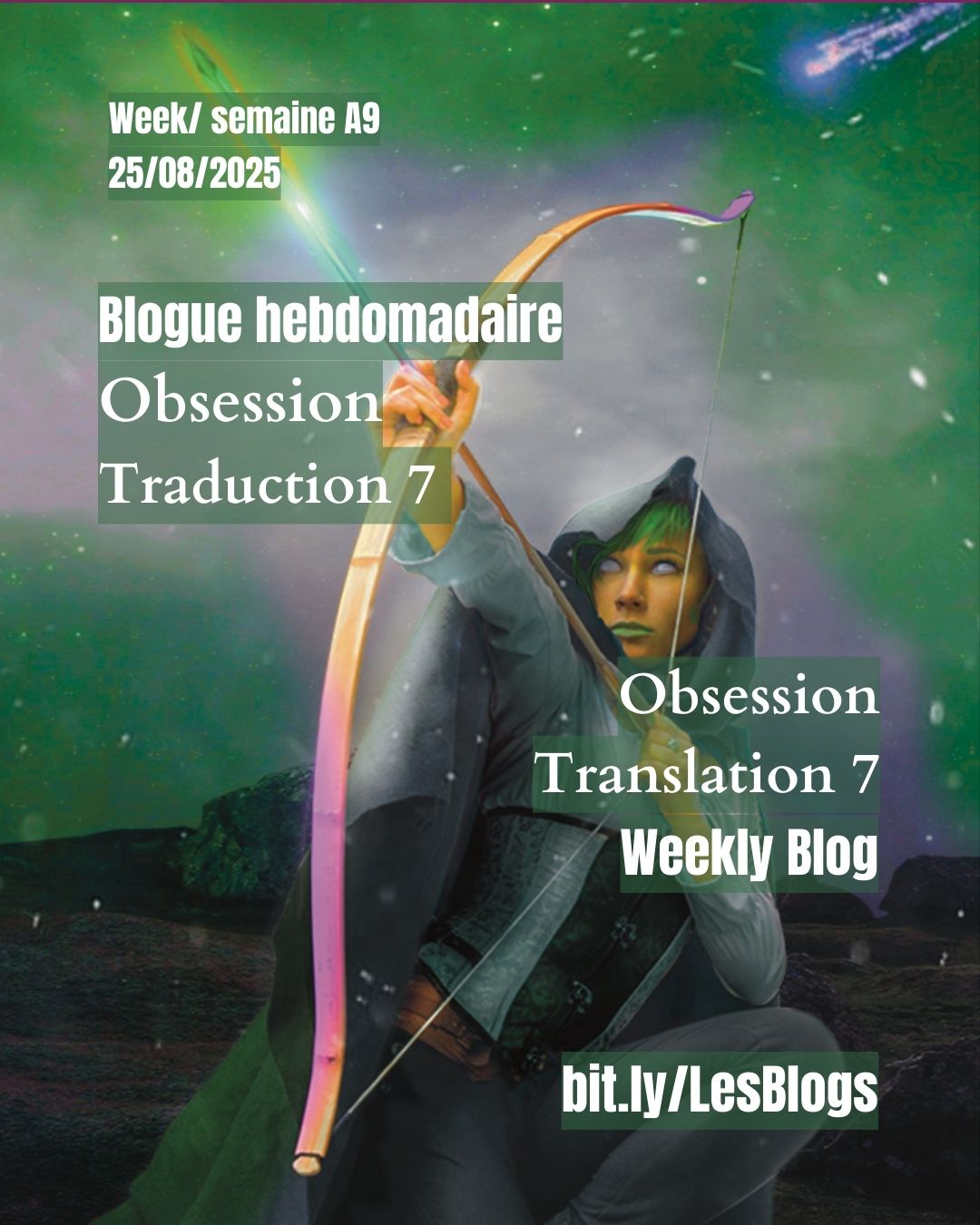 The blog is out! The anatomy of a novel, back to week A. Discover the writing process; follow the progress as translate Obsession, the first Elfian chronicle, a science fantasy novella from the Guardian-Child Series. Read the beginning of Redemption, a science fantasy novella from the Punk Nexus Series…
“Meet Miss Kaltrak-Jolina”
https://www.abalabee.com/post/translation-traduction-5
bit.ly/LesBlogs
Le blog est là! L’anatomie d’un roman, retour de la semaine A. Découvrez le processus d’écriture, suivez la progression de la traduction anglaise de la première chronique elfiane de l’Enfant-Gardien 4, Obsession, une science fantasy de la série de l’Enfant-Gardien. Lisez le début de l’histoire Rédemption, une science fantasy de la série du Nexus Punk.
« Je vous présente demoiselle Kaltrak-Jolina »
#abalabee #ancilians #sciencefantasy #steampunk #fictionblogs #blogfiction