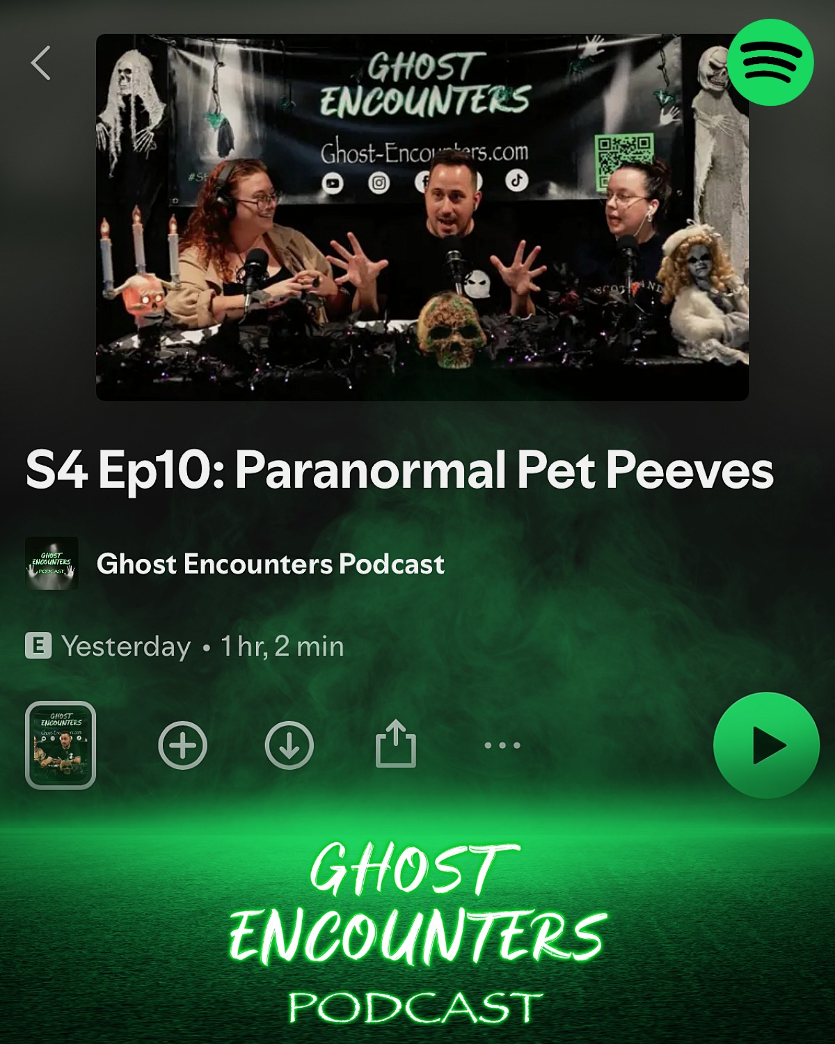 Listen to Ghost Encounters Podcast S4 Ep10: Paranormal Pet Peeves 👻🤬
As paranormal investigators ourselves, we have a few bones to pick. In this episode, we’re diving into the ghostly grievances and supernatural eye-rolls that drive us just a little crazy. It’s all in good spooky fun—but let’s be honest, some of this stuff needs to be exorcised from the genre.
With @justintorok @jaybaltz45 @cabbagesandqueens
Want AD-FREE episodes, early access, discounted merch, bonus content, and more! Then become a Spooky VIP on Patreon.
Visit the Spooky Shop for Ghost Encounters Podcast merch! Visit our website and click on Spooky Shop! www.Ghost-Encounters.com
Be featured on the podcast by sending us a Spooky Fan Story!
Sponsored By @ghostmarketingco @colonysb
#ghostencounters #podcast #stayspooky #spotify #haunted #paranormal #ghosts #horror #petpeeves #paranormalinvestigator #paranormalinvestigation