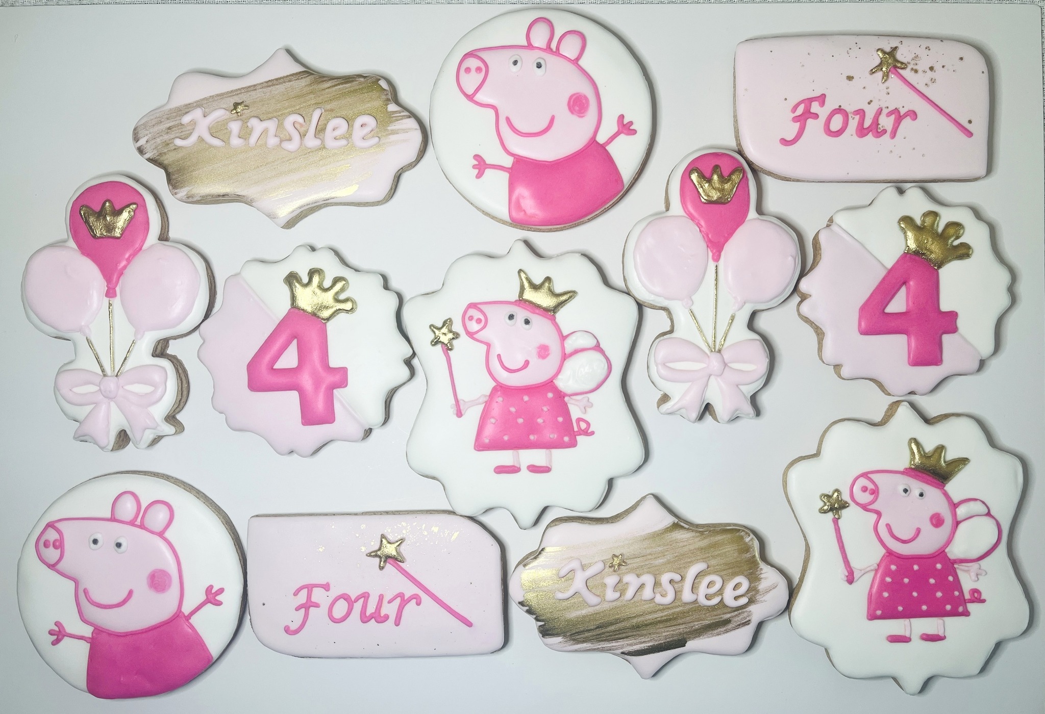 Peppa Pig and George Pig cookies for Kinslee & Garrett! We hope you both had a great birthday!