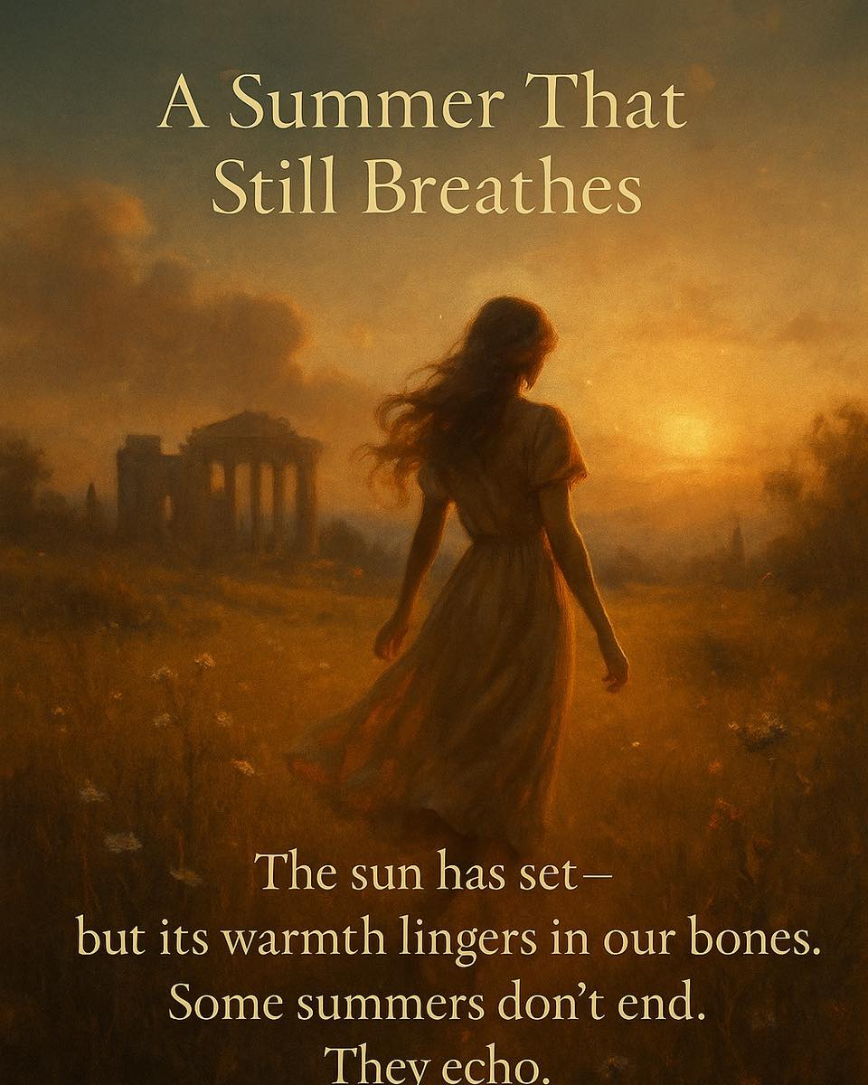 As the sun sets, it carries this summer with it—slowly sinking into memory.
The laughter by the sea, the taste of wine, the nights that felt endless, all slip into the horizon. Yet they do not vanish. They echo, like soft refrains of a song you can’t forget, like salt still clinging to the skin long after the tide has gone.
Summer leaves us bittersweet—beautiful because it ends, unforgettable because it lingers. And in its fading light, we are reminded that some seasons live forever, not in days, but in the heart. 🌊🍷✨