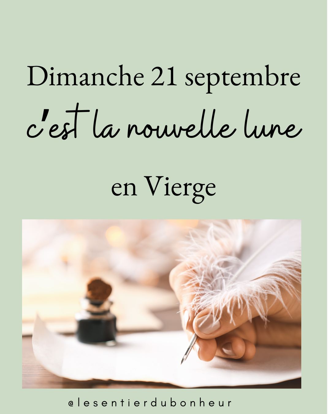 Nouvelle Lune en Vierge – 21 septembre 2025
Une éclipse solaire partielle vient amplifier cette lunaison et nous offre une chance unique de revenir à l’essentiel.
La Vierge nous invite à :
Épurer ce qui encombre
Mettre de l’ordre dans notre quotidien
Instaurer de nouvelles habitudes bienveillantes
Retrouver clarté et alignement intérieur
Les chakras du racine et du plexus solaire sont particulièrement activés : ancrage, sécurité, confiance et clarté dans tes choix.
Pour t’accompagner dans cette énergie, je propose un soin collectif à distance spécial nouvelle lune.
Un moment doux et puissant pour réaligner tes énergies et t’aider à repartir plus légère et plus centrée.
Infos & réservation :
25 CHF
À distance
Inscription par Twint au 079 442 67 42 (avec ton nom, prénom et date de naissance) ou https://www.lesentierdubonheur.ch/soin-nouvelle-lune
Un soin complet avec retour personnalisé :
https://www.lesentierdubonheur.ch/soin-des-chakras
Inscriptions possibles jusqu'au 20 septembre 20h00
Tu es prête à accueillir cette nouvelle vibration?
#nouvellelune #nouvellelune2025 #nouvelleluneenvierge #nouvellelune21septembre2025 #soinenergetique #soinadistance #soincollectif #soinnouvellelune #developpementpersonnel