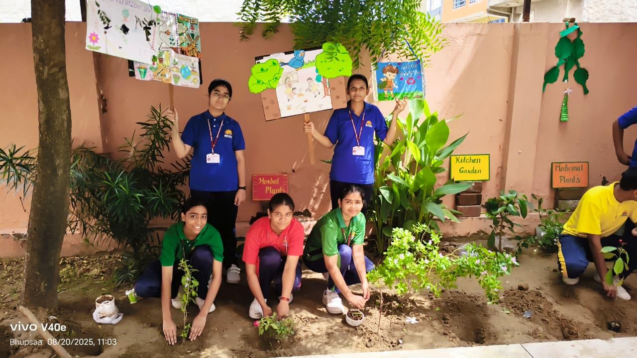 EK PED MAA KE NAAM 2.0
As per the guidelines of CBSE and under the campaign of Ek Ped Maa Ke Naam 2.0 on the Occasion of World Environment Day propagated by Department of Social Education and Literacy, Ministry of Education. Students planted saplings with their mothers. This strengthened the bond between student and their mother and mother Earth. This activity enhanced social and emotional skills by coming together to plant trees, protect nature and honour our mothers and the PLANET.
