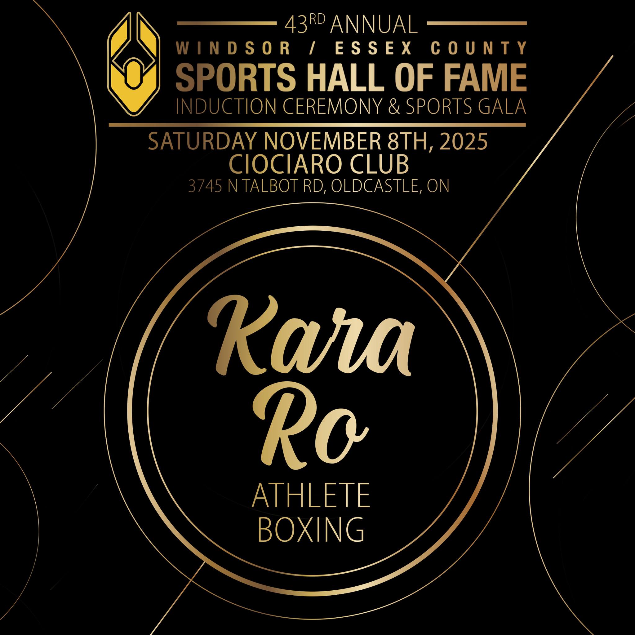 π₯ Meet the Inductee - Kara Ro π₯
.
.
Kara Ro or βKO ROβ is an undefeated boxing champion with a 18-0 record. She enjoyed success in other sports, but nothing packed more of punch than Boxing! Her strength, determination and a solid right hook has earned her a place in the Windsor/Essex Sports Hall of Fame!π
.
.
Join us in Honouring Kara at our 43rd Annual Gala on Saturday November 8th at the Ciociaro Club of Windsor!
.
To purchase tickets ποΈ use the link in our bio, or visit www.WECSHOF.com
.
.
#wecshof #HallOfFame #Gala #Athletes #Builders #Inductees #windsoressex
#windsor #Sports