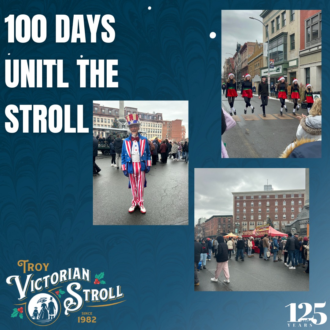 Let the countdown begin!
We are 100 days away from the 43rd Annual Troy Victorian Stroll, happening Sunday December 7th, from 11am-5pm, right here in Downtown Troy!❄️📅🎩