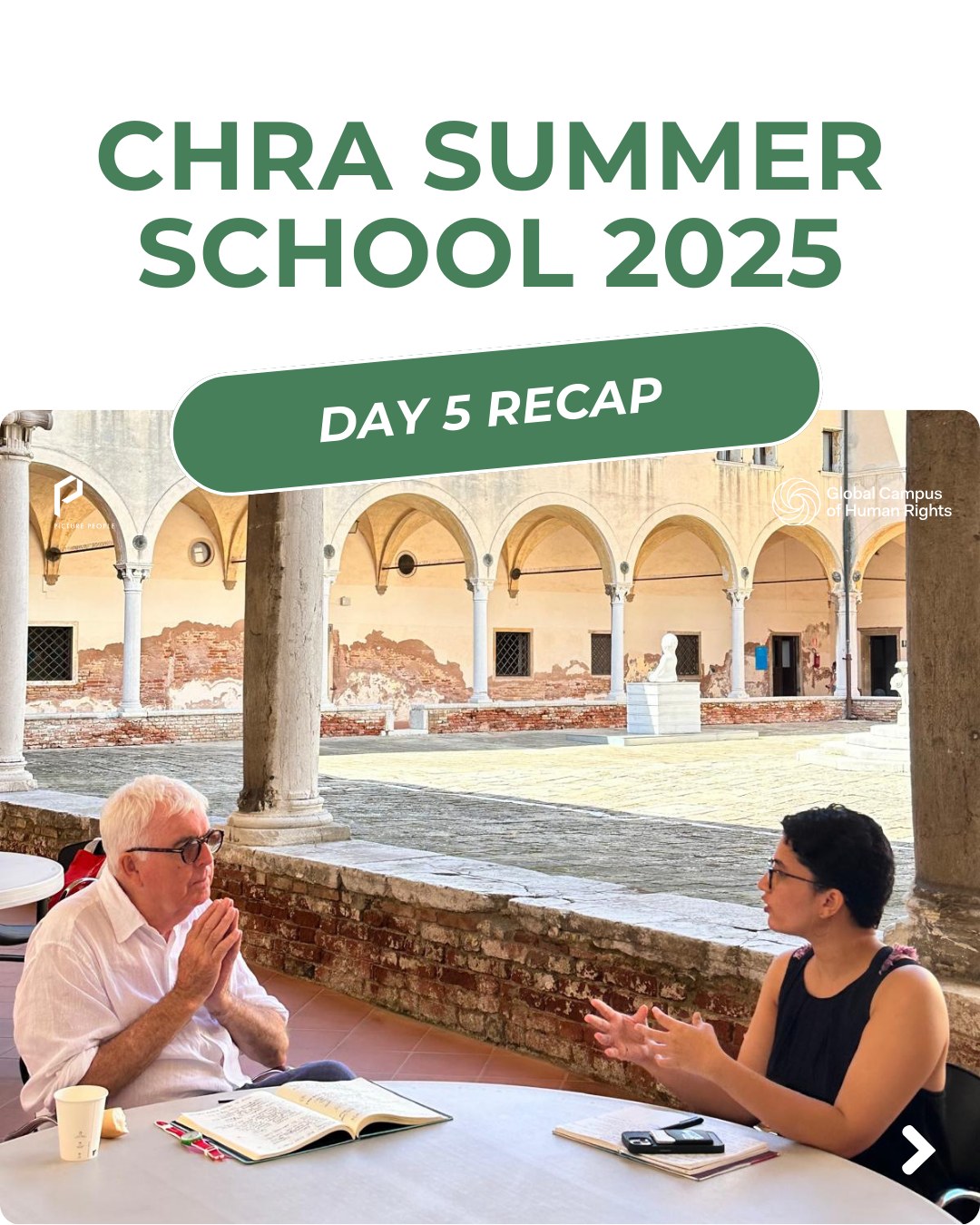 Day 5 was all about the art (and grit) of documentary filmmaking!
Christopher Hird, founder and director of @dartmouth.films , led the session “Producing Social Documentary” , guiding participants through how to fund, produce, and distribute powerful human rights stories.
Later in the day, students got even closer to the craft with individual tutorials alongside both Christopher and Nick Danziger.
Here are Christopher’s golden tips for starting a new film project:
1️⃣ Make sure you have the time and space in your life to commit.
2️⃣ Ask yourself: do you have the skills for the subject?
3️⃣ If not, find a trusted partner who does.
4️⃣ But, above all, passion and determination are key.
✨ Inspiring, practical, and straight from experience, that was what Day 5 was all about.
👉 Follow along @picturepeoplemsp and @gchumanrights for more!
#HumanRightsStories #SocialDocumentary #YouthForChange #ClimateJusticeNow #StorytellingForChange #FilmForHumanRights #VoicesOfChange #DocumentaryTips #GlobalVoices #CHRAsummerSchool #DocumentaryProduction #DocumentaryProducer #HumanRightsDocumentaries #DocumentaryFilmmaking #HowToProduceADocumentary