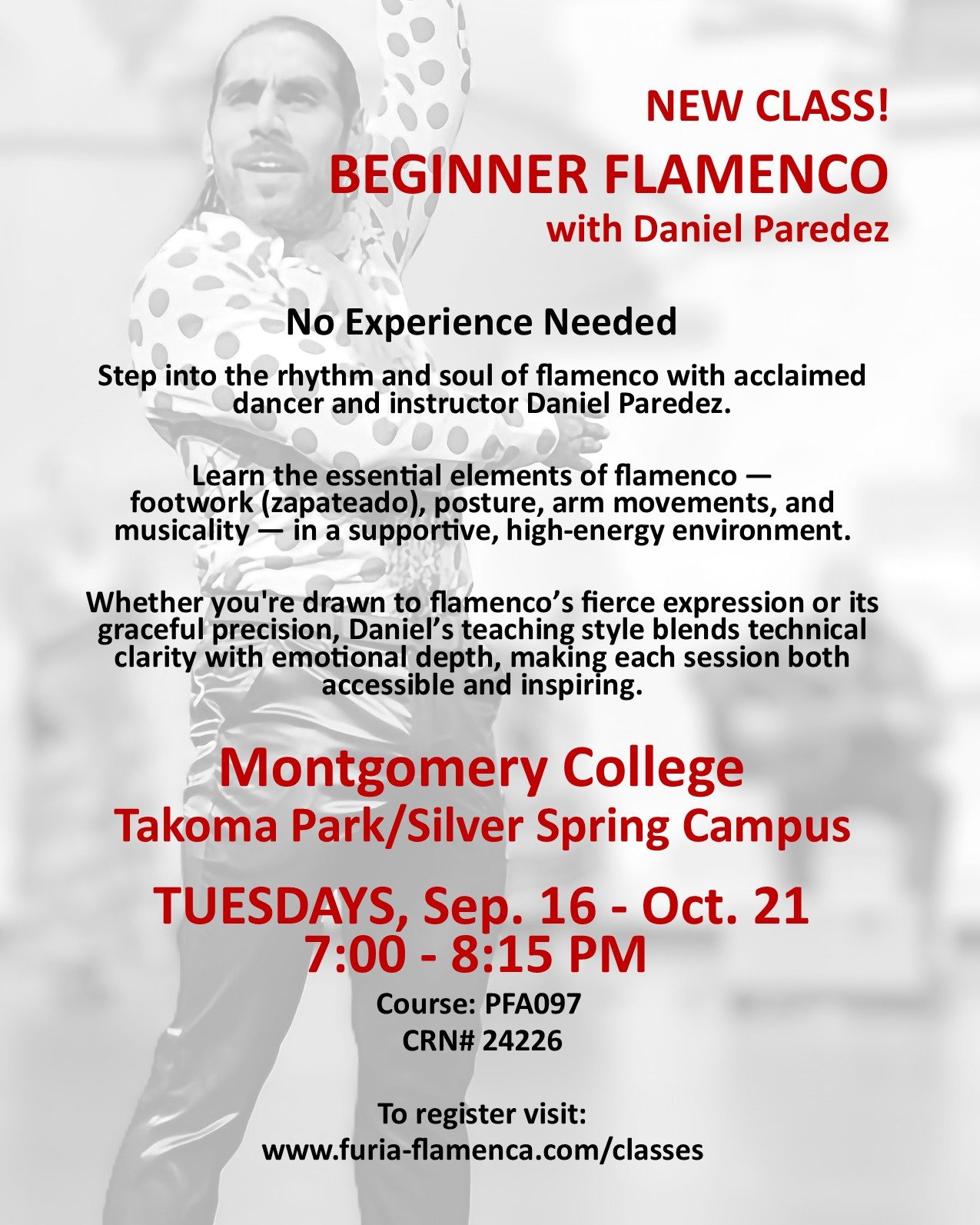 š„ Silver Spring & Takoma Park Areaā Ready to feel the fire of flamenco? š„
Join us for a new beginner-friendly flamenco class at Montgomery College (Takoma Park/Silver Spring Campus) starting Tuesday, Sept 16 ā Oct 21, 7ā8:15 PM.
No experience neededājust bring your curiosity, rhythm, and soul. š
Letās stomp, swirl, and celebrate the art of flamenco together!
š Convenient location
š¶ Passionate instruction
⨠Welcoming community
Spots are limitedāregister now and dance into fall with us!
#FlamencoDC #FlamencoMD #SilverSpringDance #TakomaParkArts #MontgomeryCollege #DanceMontgomeryCounty #DCDanceScene #FlamencoClass #BeginnerFlamenco #DanceIsLife #DMVArts #FlamencoUSA #SpanishDance #TrySomethingNew #FallDanceClasses #FuriaFlamenca #DanceDC #DanceMD #flamenco #Flamencodance #flamencodancer