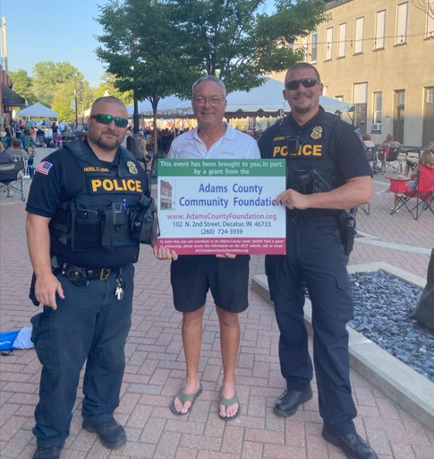 The Adams County Community Foundation recently awarded a grant to Decatur Chamber of Commerce for 2025 Summer Concert Series& Festivals for Security. The Decatur Chamber of Commerce works to provide and improve free family friendly concerts each year.
In efforts to provide safe and quality concerts and festivals, the Decatur Chamber Commerce raises funds to provide security, sound engineering, and lights. If you or someone you know is interested in contributing to support the Decatur Chamber of Commerce for the Concert series, please call the Decatur Chamber of Commerce at 260-724-2604.