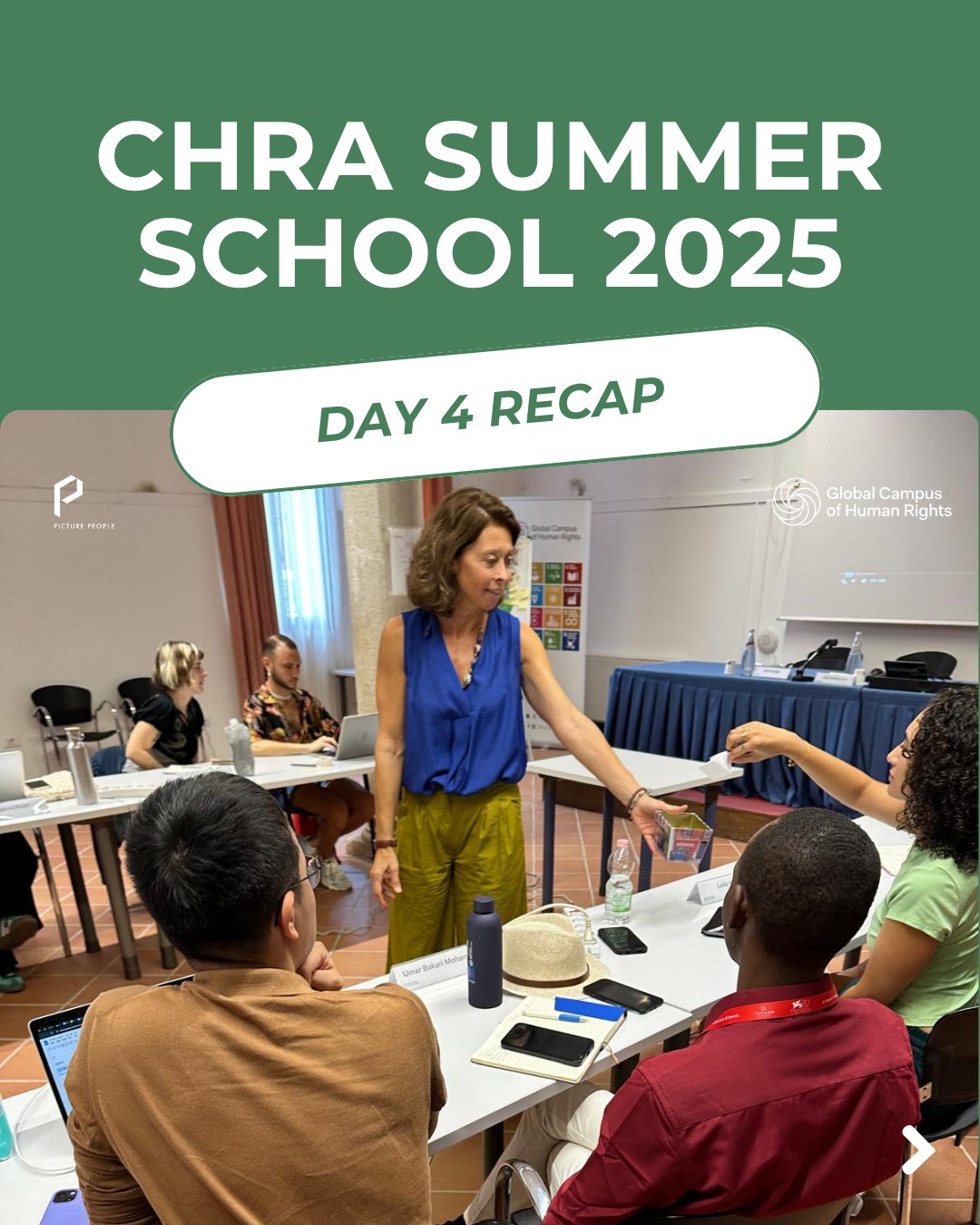 Capturing a video isn’t always enough to spark change…
That’s why today we heard from claudia_modonesi, Director of Picture People. In her lecture “How to Create Impact with Your Video”, she broke down real case studies of successful campaigns. Students walked away with practical insights on how to make their films reach wider audiences and drive real impact.
🌍 “In a world where TikTok is used for activism, filmmakers need to think about their role as agents of change, and how their films can contribute to broader impact,” Claudia reminded us.
The day continued with a group exercise on sustainable filmmaking, inspiring reflection on how to create responsibly.
And to close, we came together for a screening of “The Fisherman and the Banker” by Sheena Sumaria.
👉 Stay with us for more from the CHRA Summer School:
Follow @picturepeoplemsp and @gchumanrights to keep up with the journey!
#ImpactThroughFilm #SustainableFilmmaking #FilmForChange #VideoActivism
#ClimateVoices #YouthInFilm #StorytellingForImpact #SocialChangeMakers #FilmsThatMatter #CreativeActivism #DocumentaryImpact #FutureThroughFilm #CHRASummerSchool #Filmmakers #Filmworld