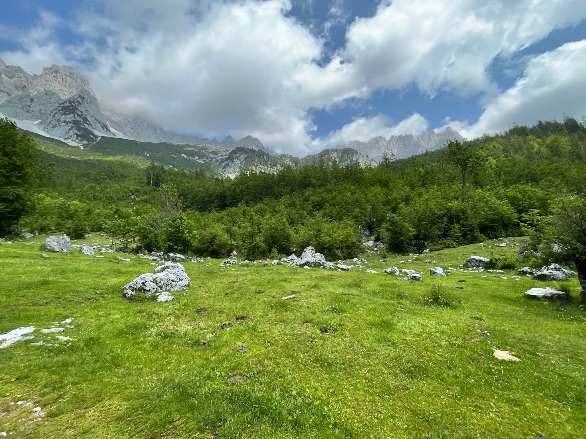 Schöne Wanderung zur Gruttenhütte (1.620 m) von der Wochenbrunner Alm aus 🥾⛰
Eine mittelschwere Rundwanderung, die mit guter Kondition leicht zu bewältigen ist. Die Hütte liegt auf der sonnigen Südseite am Fuß des Wilden Kaisers. Die wunderbare Sonnenterrasse lädt zum Verweilen ein, für die, die den majestätischen Anblick des Wilden Kaisers genießen wollen.
Von einer gemütlichen, über eine abenteuerliche Wanderung, bis hin zum Klettersteig, gibt es einige Möglichkeiten, den Berg zu erklimmen und in der Gruttenhütte einzukehren. Informiert euch vorab, über die Gegebenheiten. Viel Spass beim Kraxeln 😎