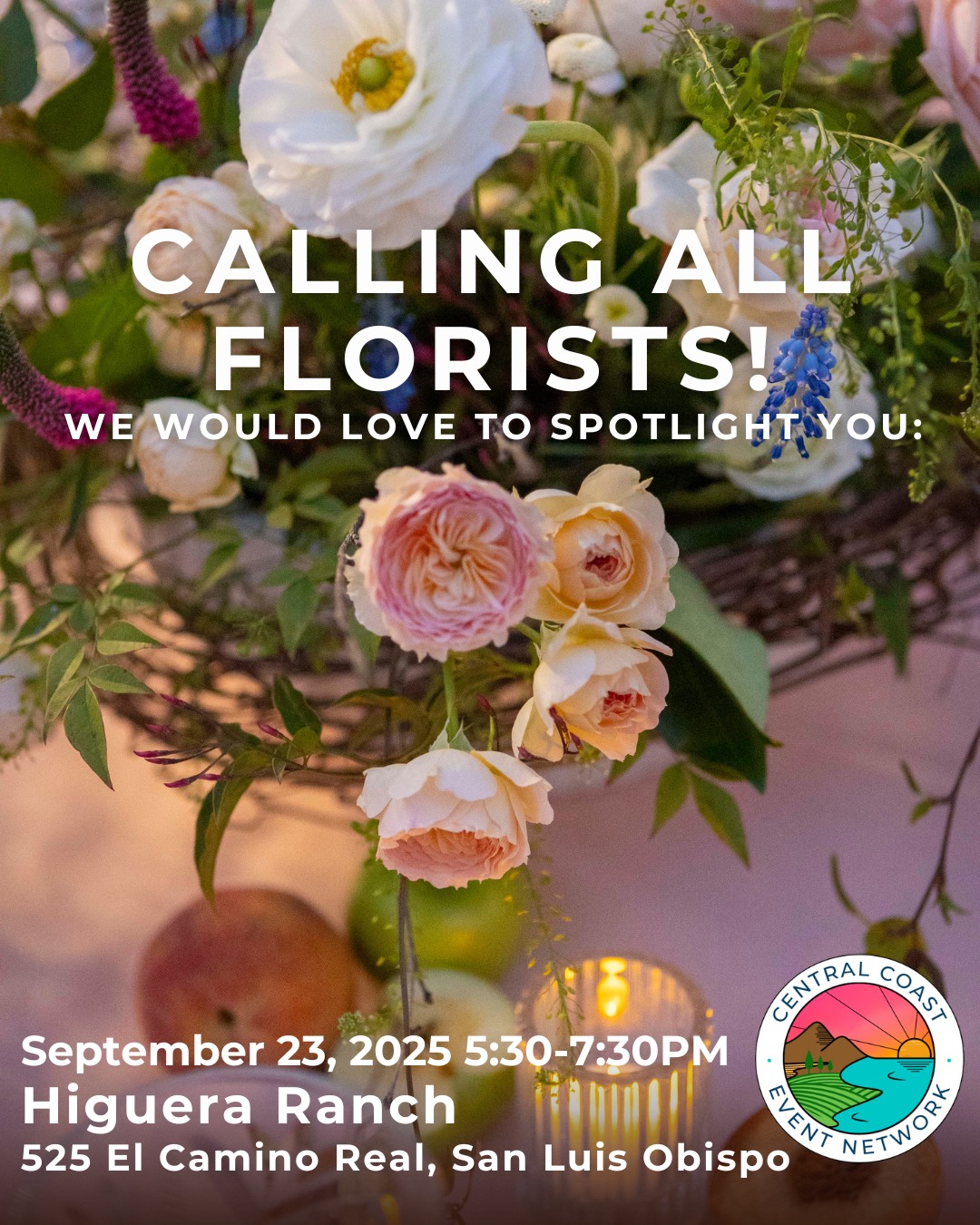 🌺Calling all Floral Artists!🌺
Join us at our September Mixer!
Event: Higuera Ranch on Tuesday, September 23rd, from 5:30pm to 7:30pm. 🎉
We're curating a very special event and we want YOU to be in the spotlight!
Signing up is easier than ever! Just go to our website! Link in bio ⬆
Are you ready to unfurl your creativity and cultivate connections at the September Mixer? This vibrant event brings together event planners, venue coordinators, and fellow flower enthusiasts for a night of blooming ideas and blossoming partnerships!
P.S. Spread the word like pollen on the breeze! Share this invitation with fellow florists who are ready to showcase their talent and make their business bloom!
📸 Photo Credit: @allmystarsphoto
🌼 Florals: @elegantdetailsflowers
#SpotlightVendor #EventPros #NetworkingOpportunity #centralcoasteventnetwork #networking #eventindustry #industrymixer #centralcoast #santamaria #lompoc #sanluisobispo #pasorobles #santabarbara #santaynez #guadalupe #events #industrymixer #eventplanning #eventvendors #buildingcommunity #mixers