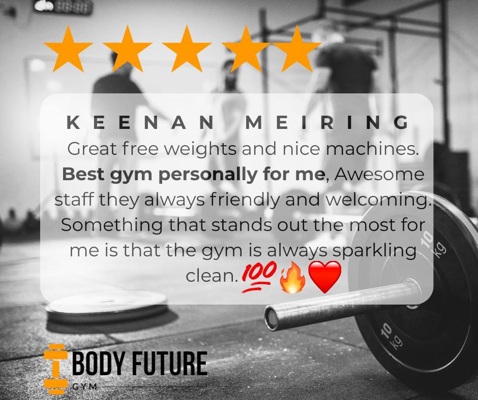 ⭐️⭐️⭐️⭐️⭐️
Member Review
🗣️ “Great free weights and nice machines. Best gym personally for me. Awesome staff — they’re always friendly and welcoming. Something that stands out the most for me is that the gym is always sparkling clean 💯🔥❤️.”
💪 At Body Future Gym, we’re all about world-class equipment, a welcoming community, and keeping our space spotless so you can focus on your fitness.
Thank you to our amazing members for the love and support! 🧡
📍 Come train with us and experience the difference.
#BodyFutureGym #5StarReview #CleanGym #StrongerTogether